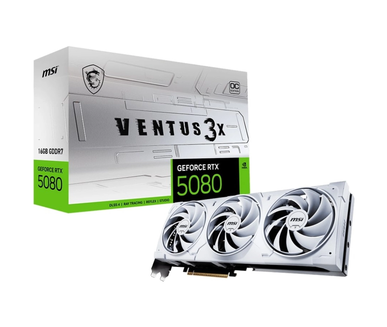 Msi Geforce Rtx 5080 16Gb Ventus 3X Oc Whıte Gddr7 256Bit Dx12 Gaming (Oyuncu) Ekran Kartı ürün görseli
