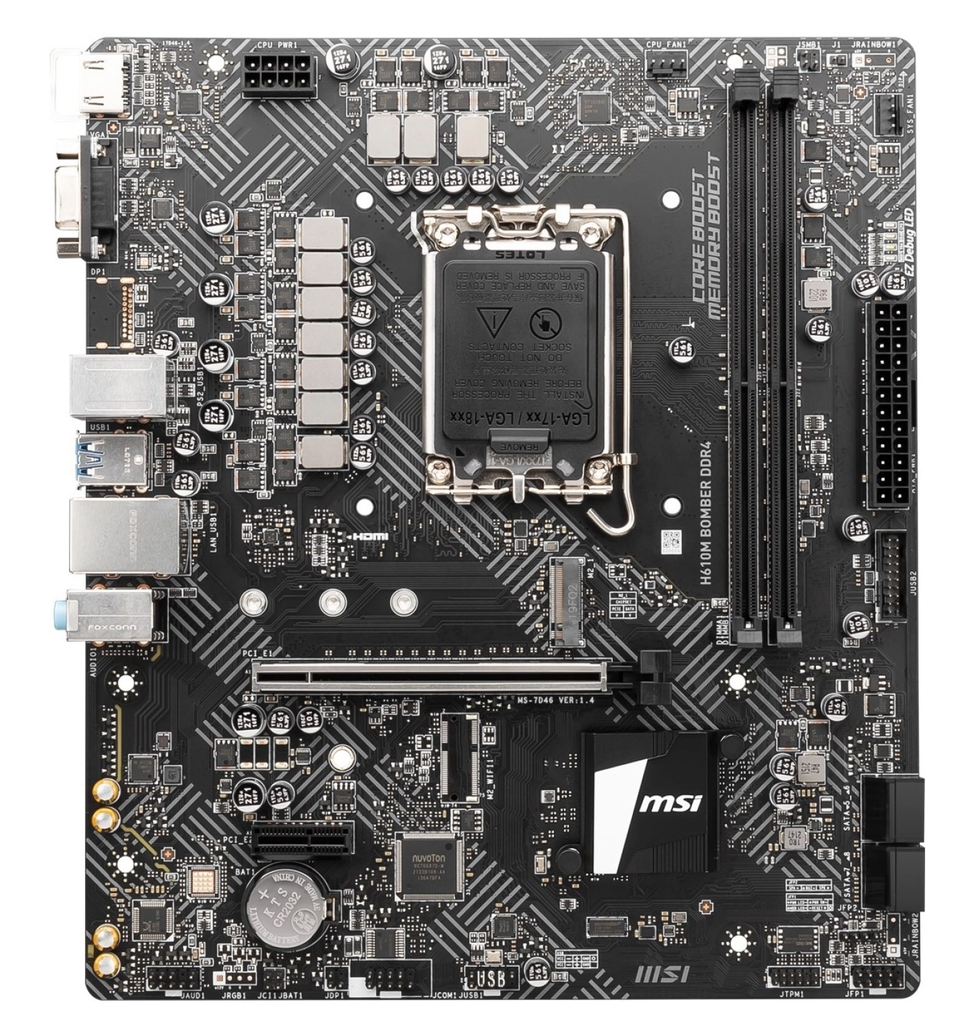 Msi H610M Bomber Ddr4 Soket 1700 Ddr4 3200(Oc) Pcı-E Gen 4 ,Hdmı Vga M.2 Usb3.2 1X 1G Lan Matx - Görsel 5