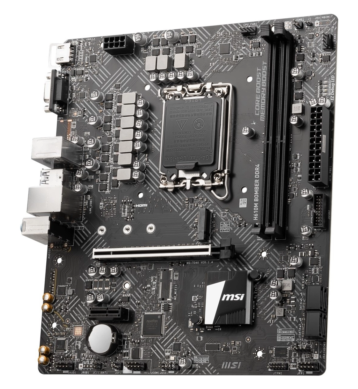 Msi H610M Bomber Ddr4 Soket 1700 Ddr4 3200(Oc) Pcı-E Gen 4 ,Hdmı Vga M.2 Usb3.2 1X 1G Lan Matx - Görsel 4