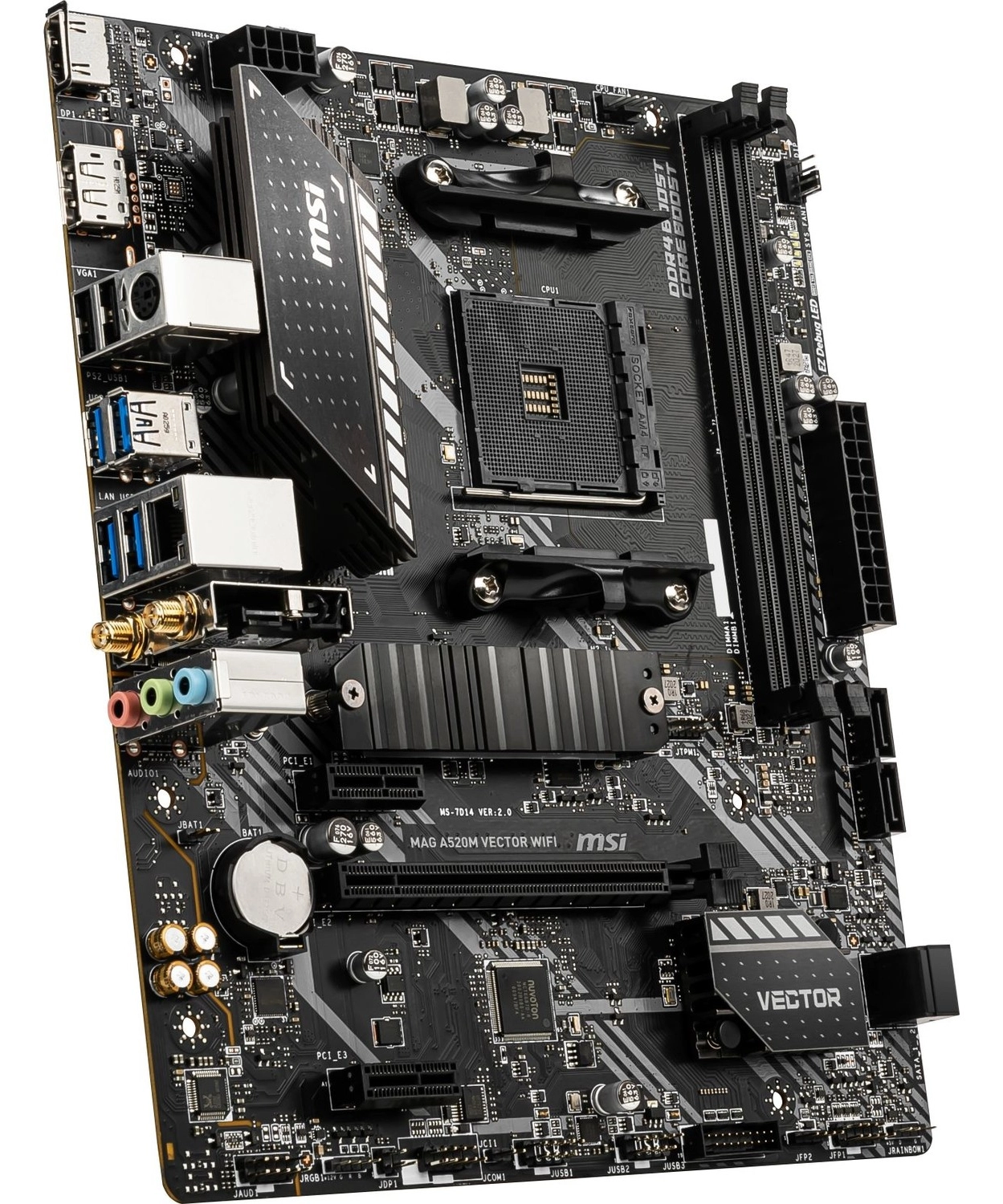 Msi Mag A520M Vector Wifi Am4 Ddr4 4600(Oc) Dp Hdmi M.2 Usb3.2 Wifi Matx Anakart - Görsel 2