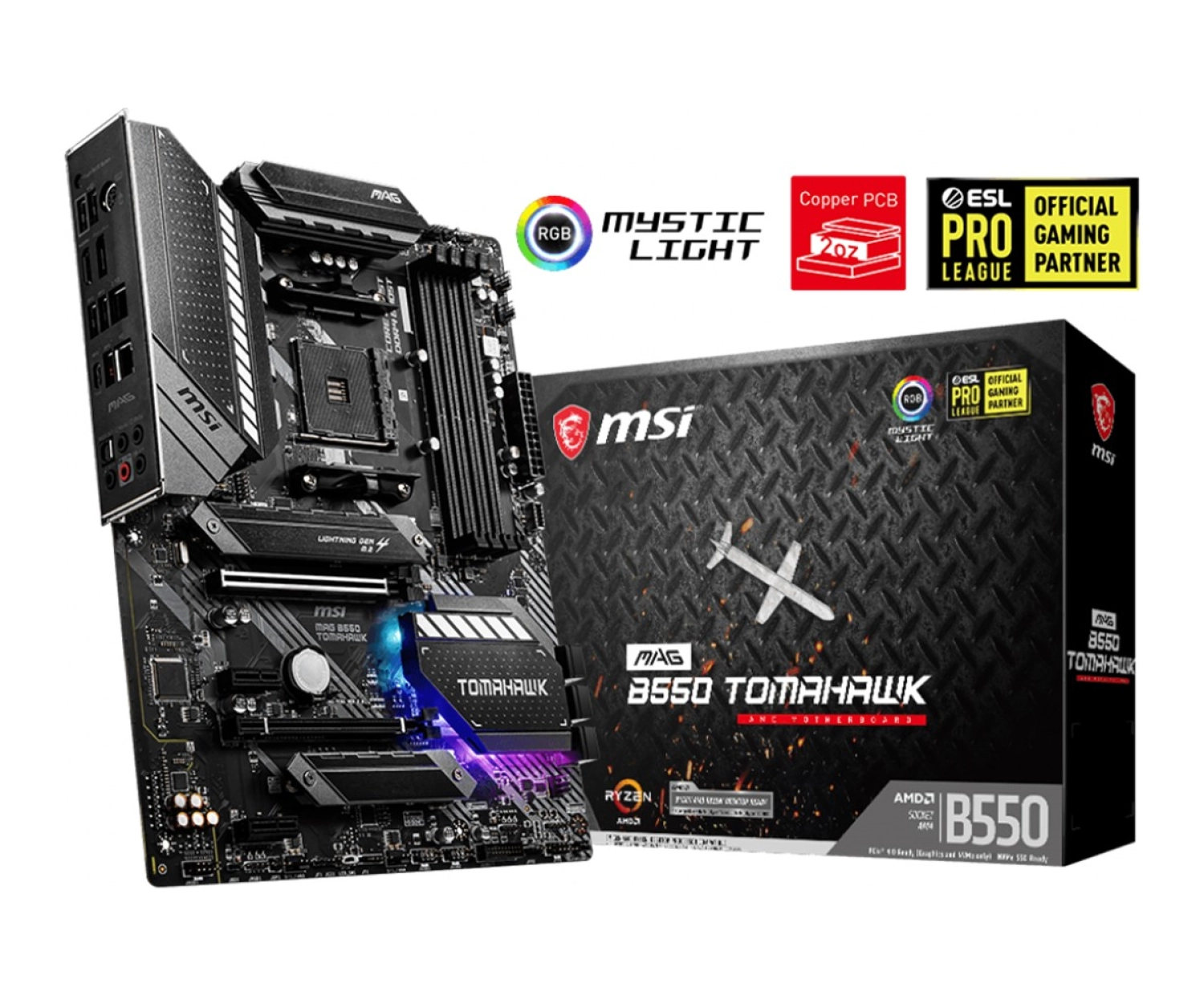 Msi Mag B550 Tomahawk Ddr4 5100Mhz 2Xm.2 Usb 3.2 Atx Am4 ürün görseli