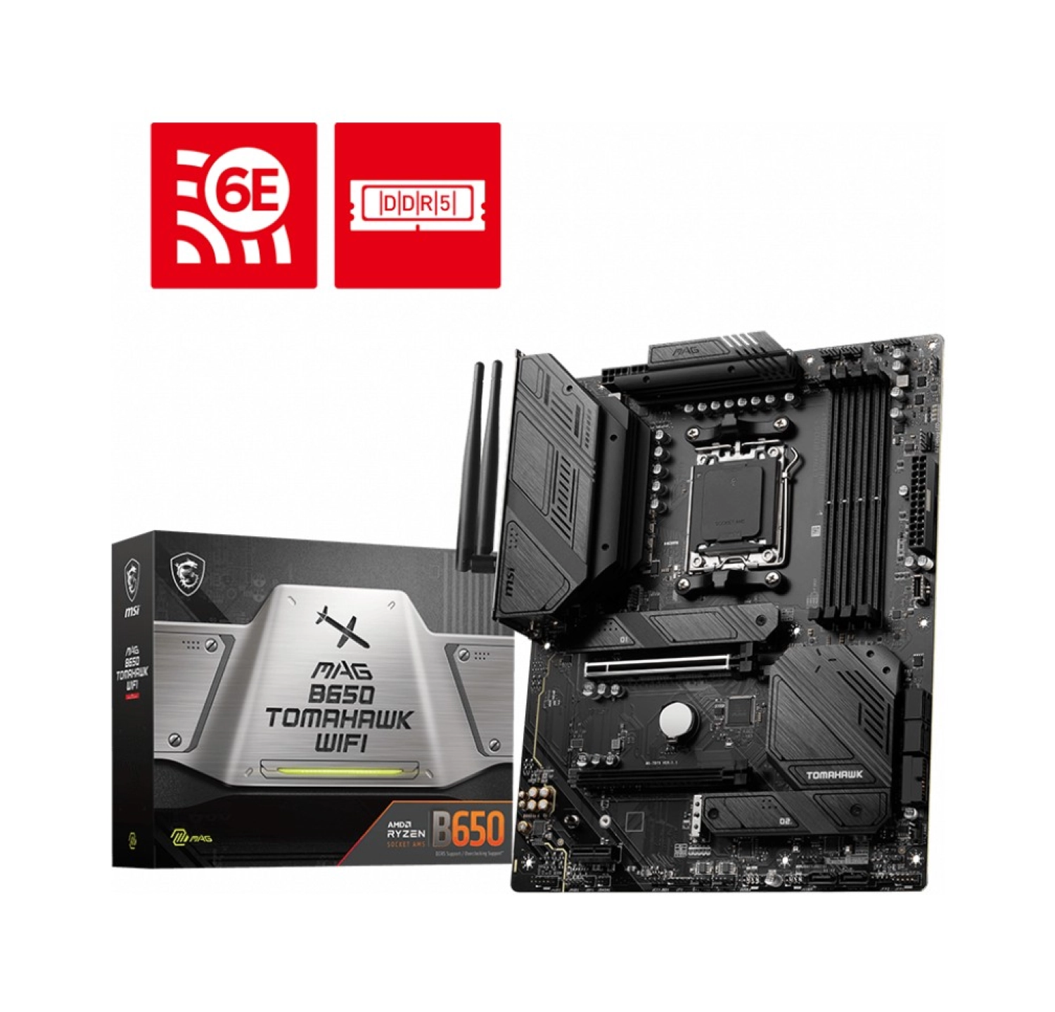 Msi Mag B650 Tomahawk Wifi Am5 Ddr5 6600Mhz(Oc) Hdmi Dp M.2 Usb3.2 2.5G Lan Wifi 6E Atx - Görsel 4