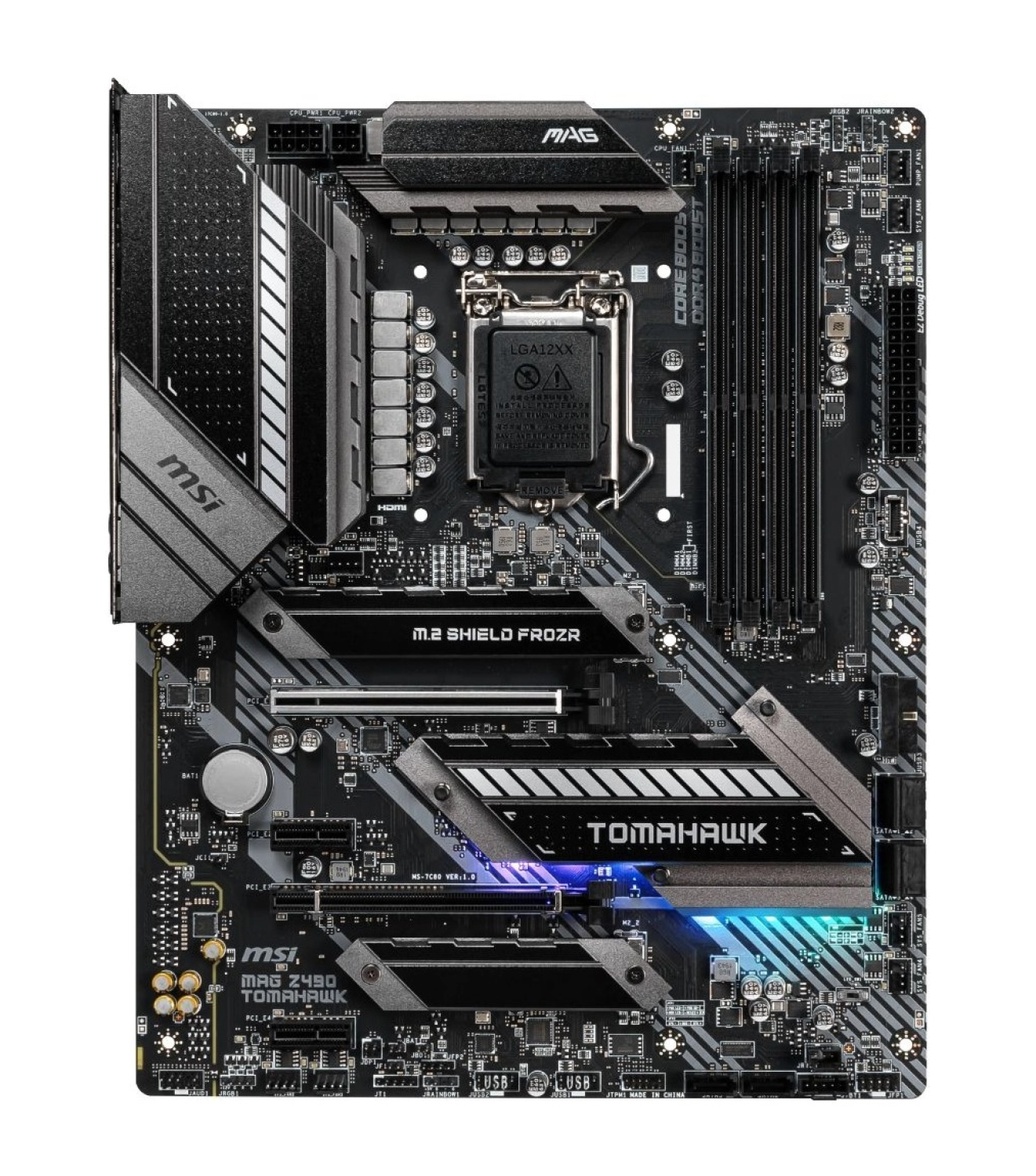 Msi Mag Z490 Tomahawk Soket 1200 Ddr4 4800 (Oc) Pci-E Gen 4 ,M.2 Usb3.2 Rgb 1X 2.5G Lan + 1X 1G Lan Atx Anakart ürün görseli