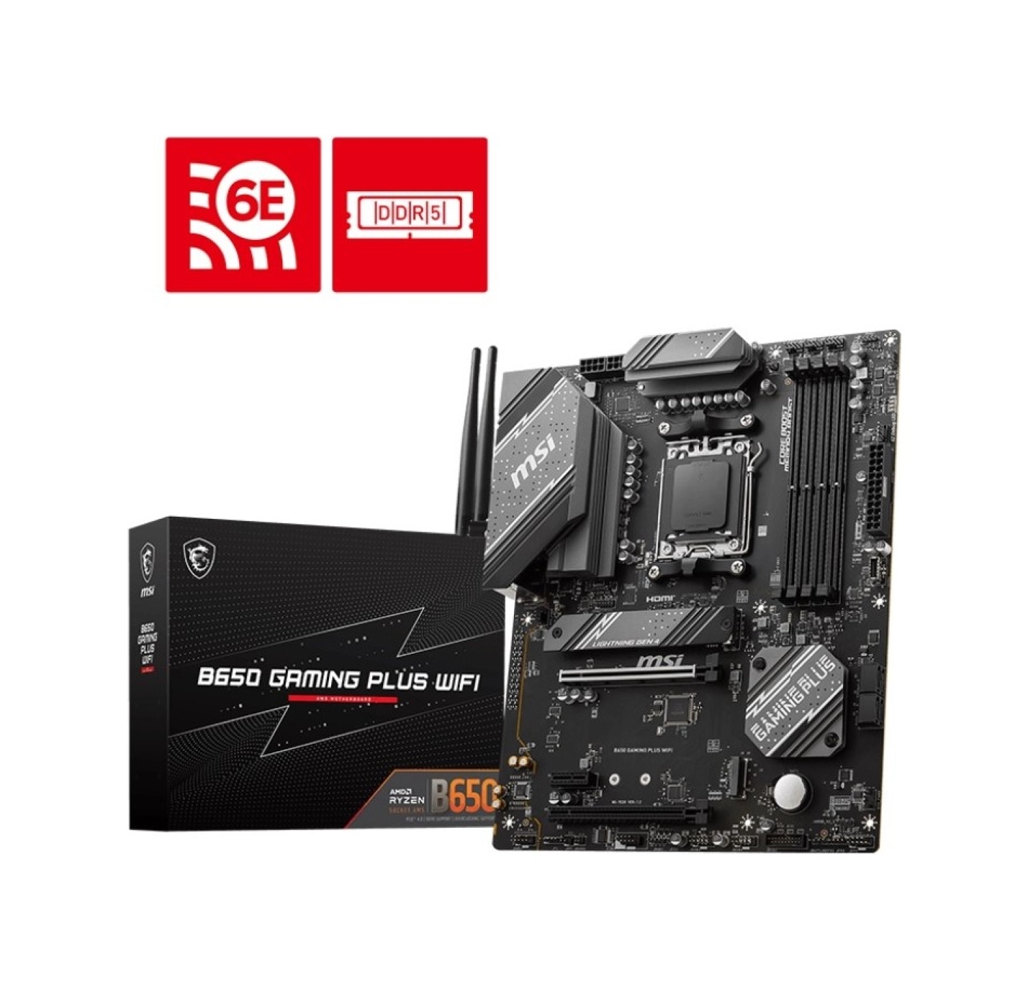 Msi Mb B650 Gaming Plus Wifi Am5 Ddr5 6000Mhz(Oc) Hdmi Dp 2Xm.2 Usb3.2 2.5G Lan Wifi 6E Atx ürün görseli