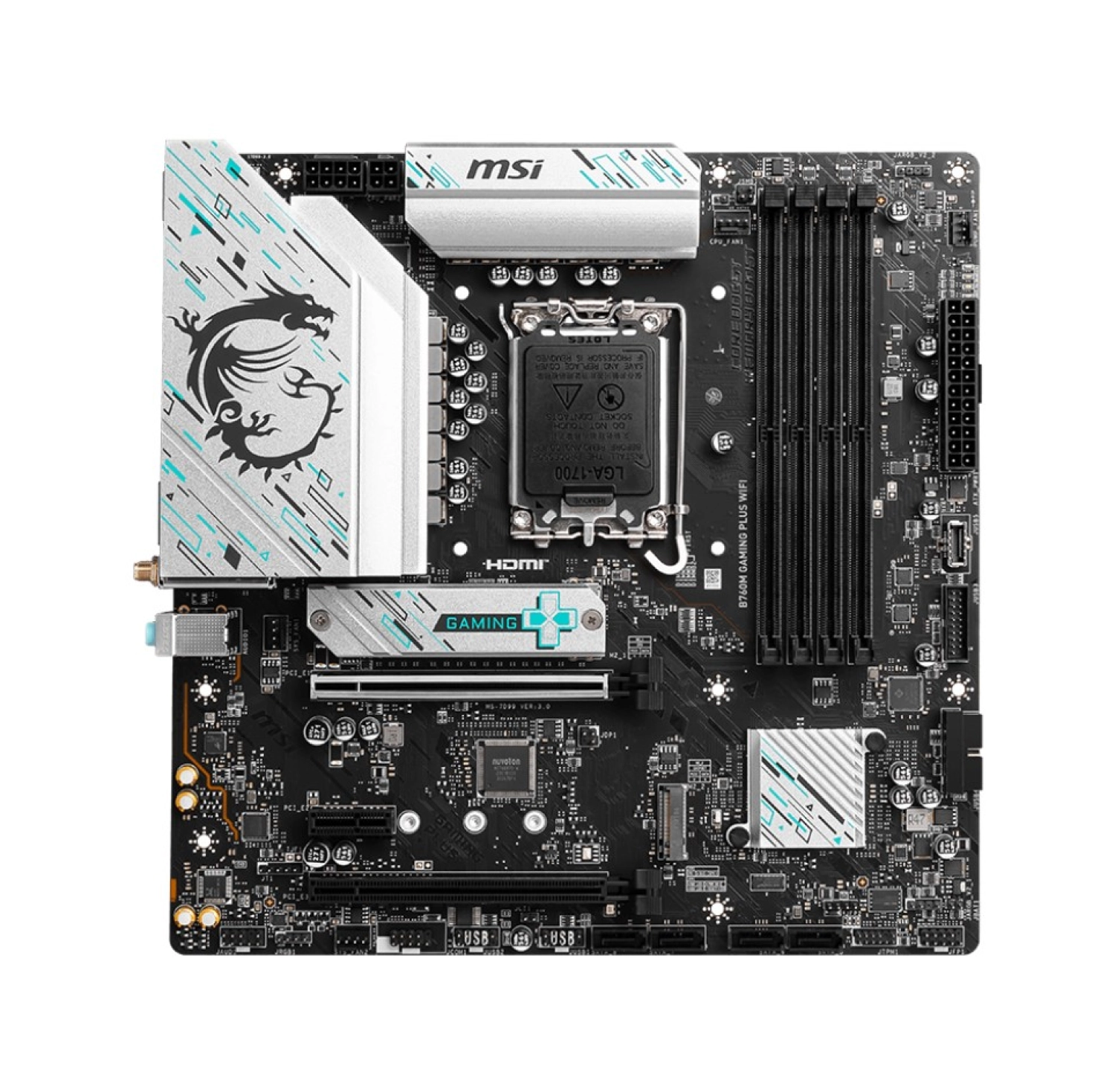 Msi Mb B760M Gaming Plus Wifi Soket 1700 Ddr5 6800(Oc) Pci-E M.2 Usb3.2 Hdmi Dp 1X 2.5G Lan Wi-Fi 6E Atx - Görsel 2