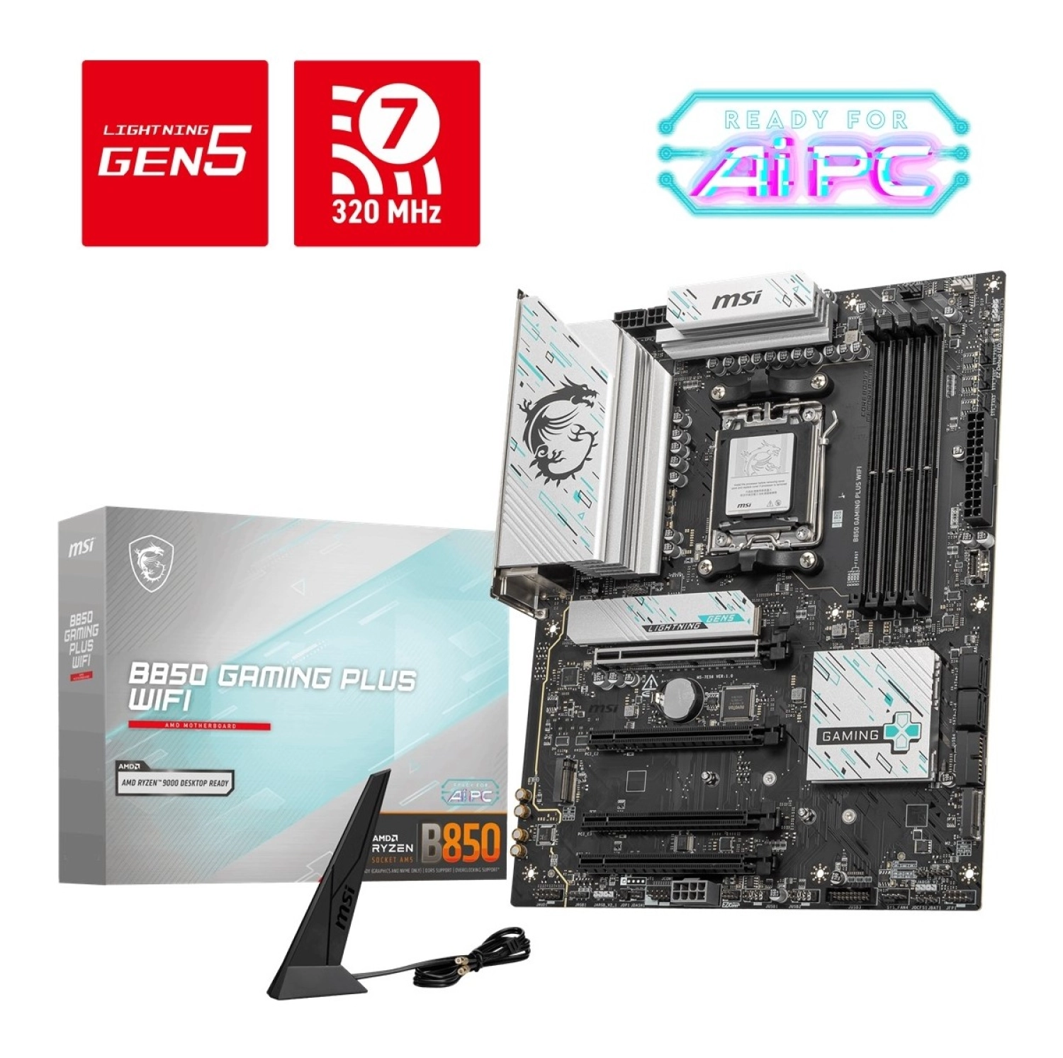 Msi Mb B850 Gaming Plus Wıfı Am5 Ddr5 8200Mhz(Oc) Dp 3X M.2 Usb 10Gbs 5G Lan Wı-Fı 7 Atx - Görsel 4