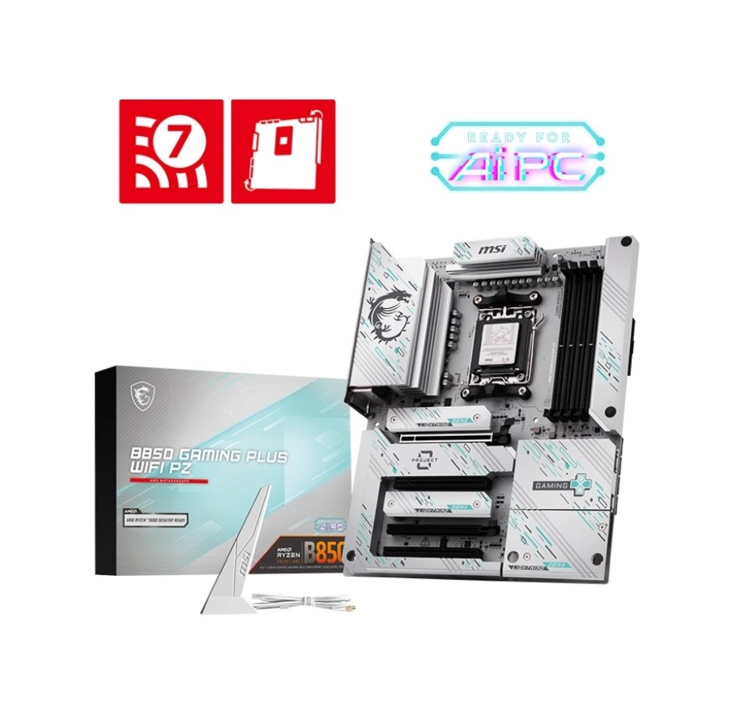 Msi Mb B850 Gaming Plus Wıfı Pz Am5 Ddr5 8200Mhz(Oc) Dp 3X M.2 Usb 10Gbs 5G Lan Wi-Fi 7 Atx ürün görseli