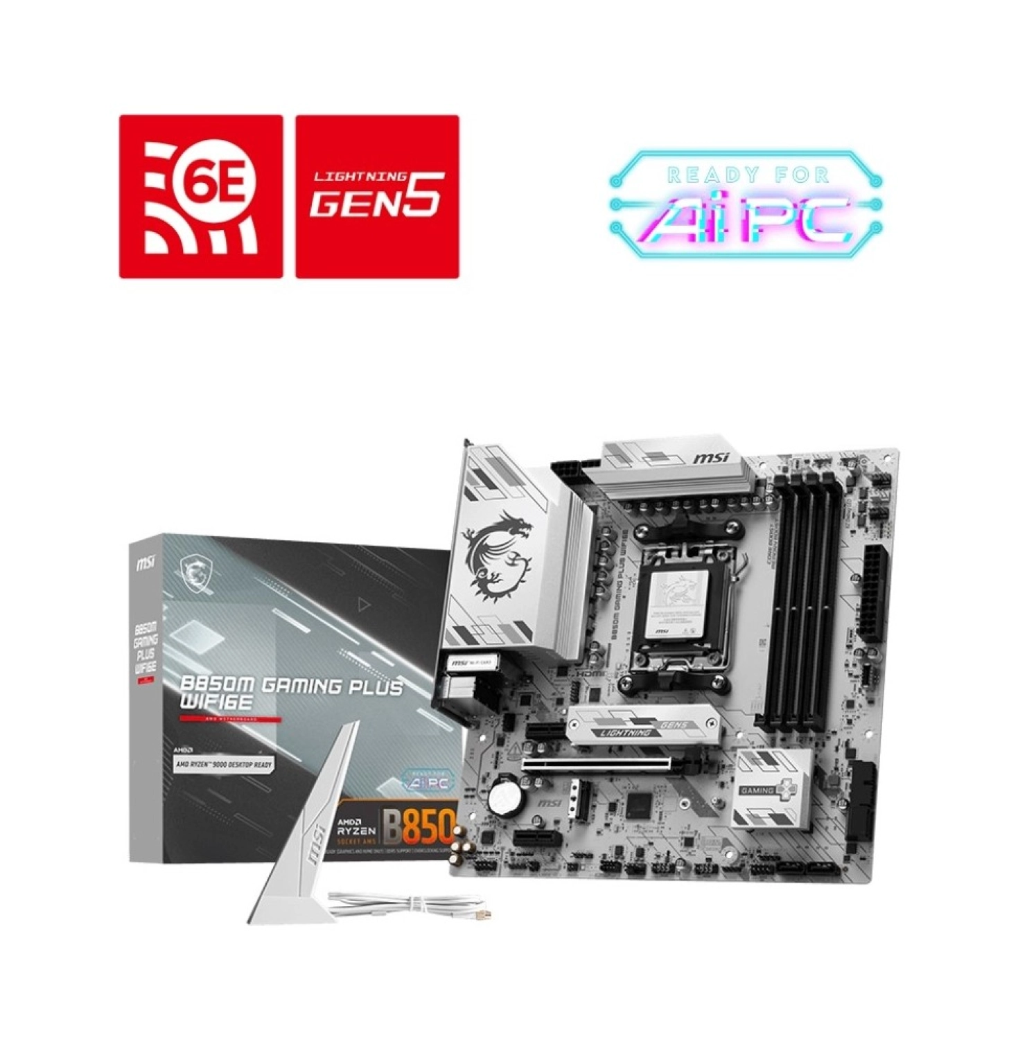 Msi Mb B850M Gaming Plus Wifi6E Am5 Ddr5 8200Mhz(Oc) Hdmi Dp 2X M.2 Usb 10Gbs 2.5G Lan Wı-Fı 6E Matx ürün görseli