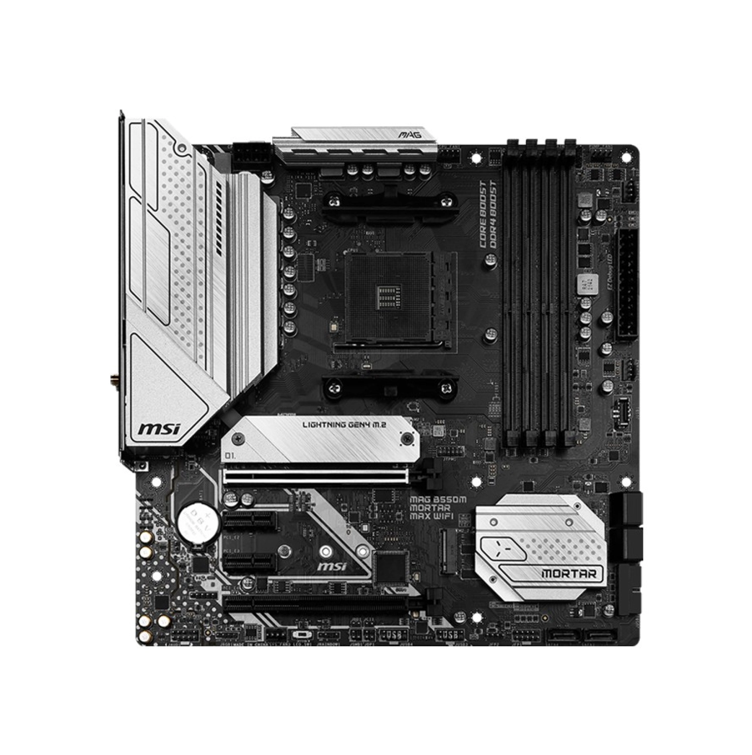 Msi Mb Mag B550M Mortar Max Wifi Am4 Ddr4 4600(Oc) Hdmi Dvi 2X M.2 Usb3.2 Matx Anakart - Görsel 2