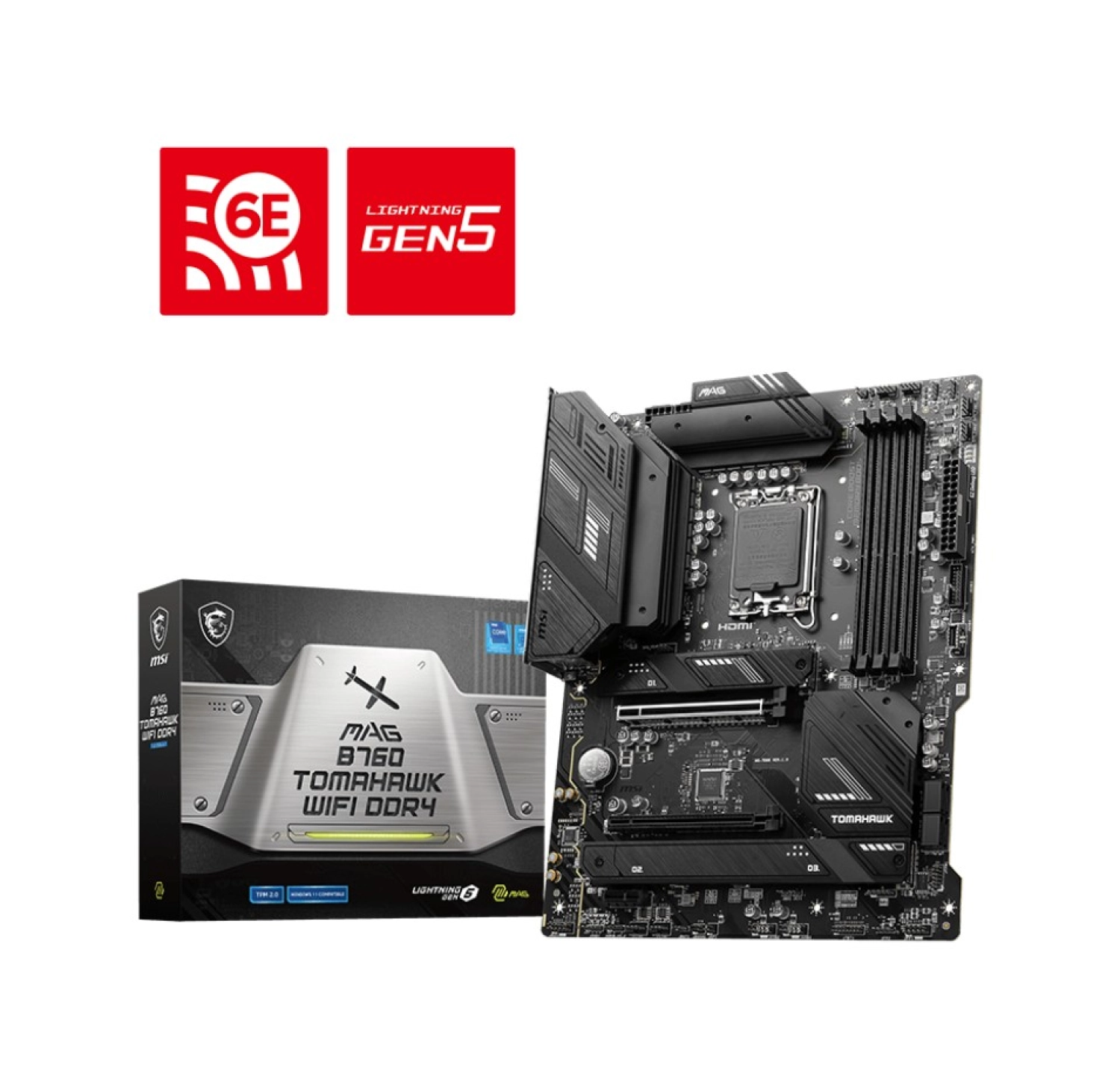 Msi Mb Mag B760 Tomahawk Wifi Ddr4 Soket 1700 Ddr4 5400 Pci-E Gen 4 3X M.2 Usb3.2 1X 2.5G Lan Wi-Fi 6 Atx Anakart - Görsel 4