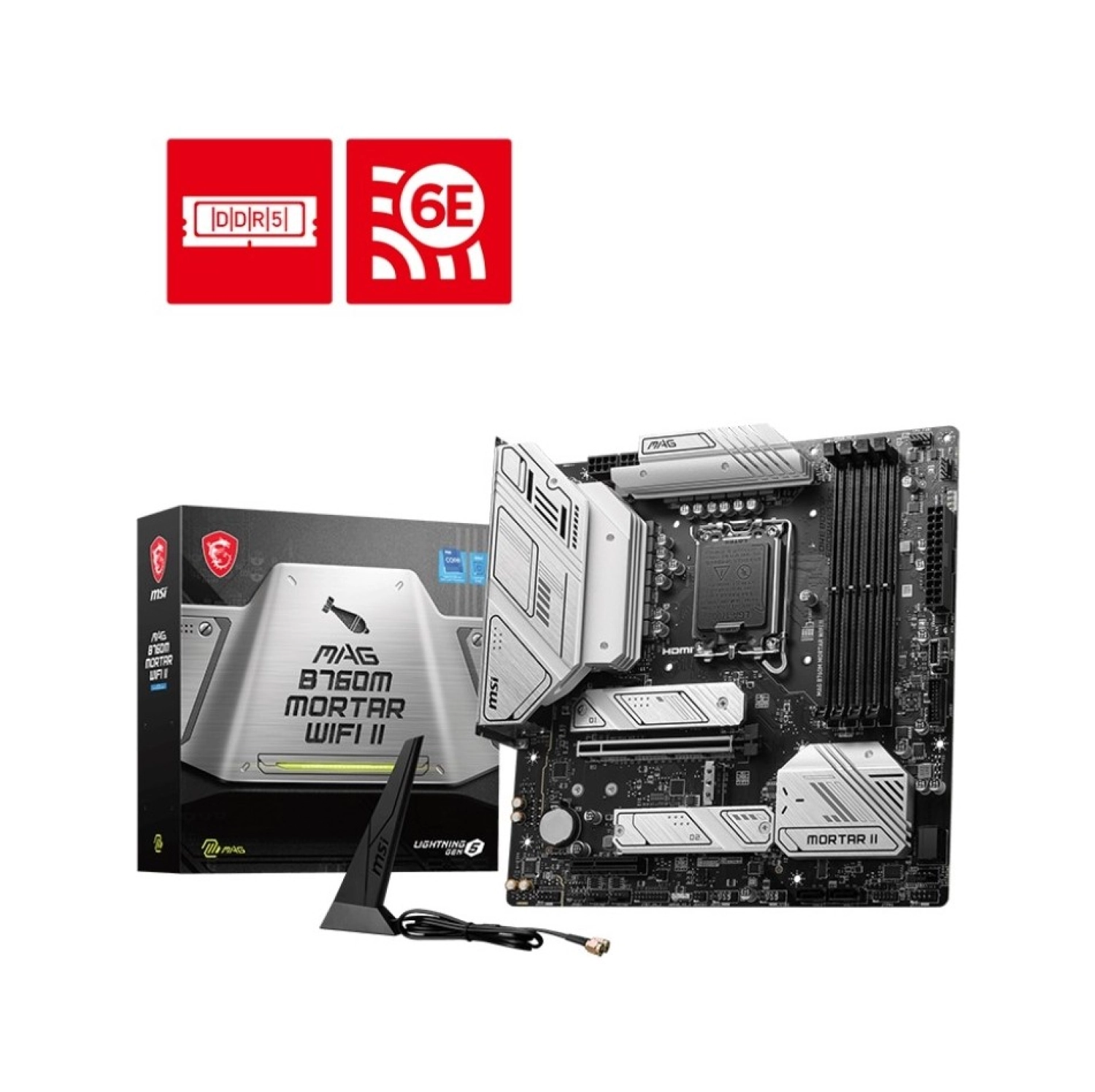 Msi Mb Mag B760M Mortar Wifi Ii Soket 1700 Ddr5 7800(Oc) Pci-E Gen 5 3X M.2 Usb3.2 Hdmi Dp 1X 2.5G Lan Wi-Fi 6E Atx ürün görseli