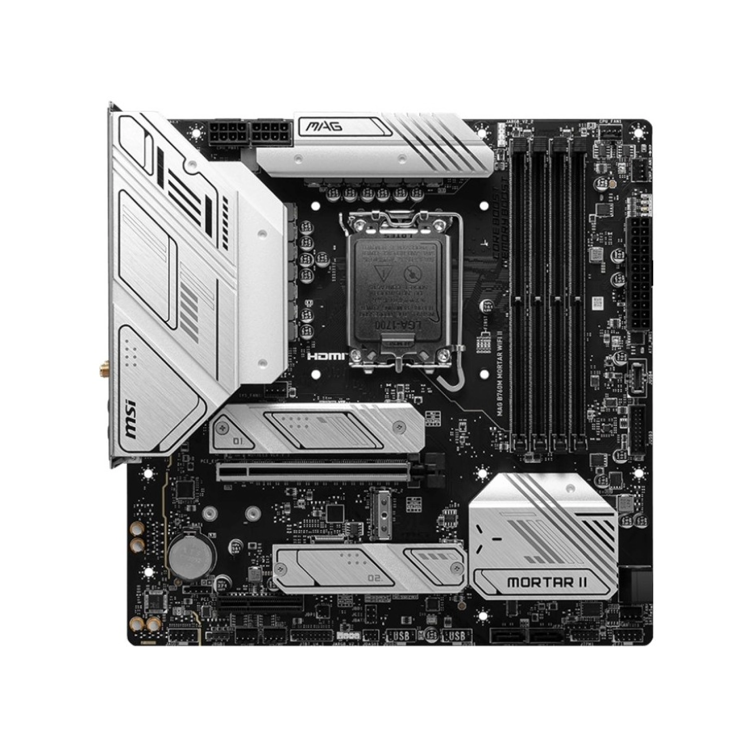 Msi Mb Mag B760M Mortar Wifi Ii Soket 1700 Ddr5 7800(Oc) Pci-E Gen 5 3X M.2 Usb3.2 Hdmi Dp 1X 2.5G Lan Wi-Fi 6E Atx - Görsel 2