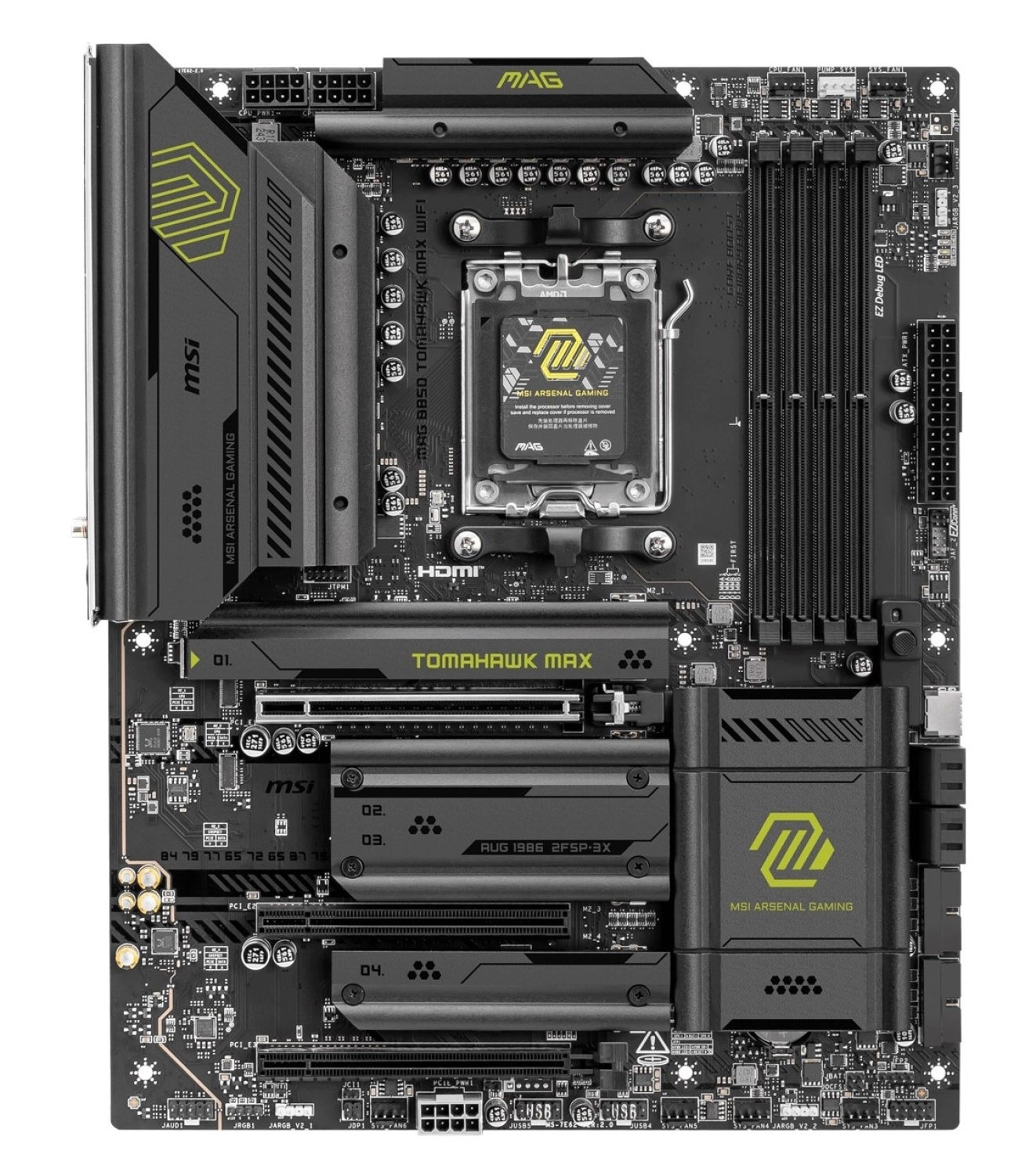 Msi Mb Mag B850 Tomahawk Max 8400Mhz(Oc) Ddr5 Am5 Atx Anakart - Görsel 2