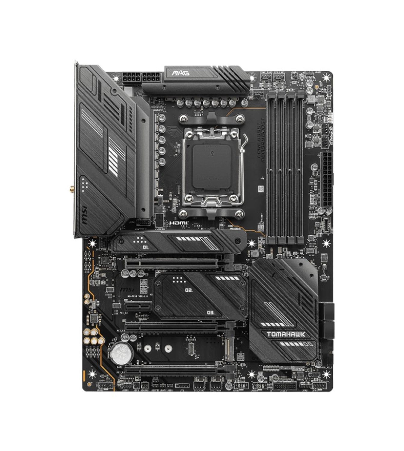 Msi Mb Mag X670E Tomahawk Wıfı Am5 Ddr5 6600Mhz(Oc) 4X M.2 Usb 3.2 Hdmi Dp 2.5G Lan Amd Wıfı 6E Rgb Atx ürün görseli