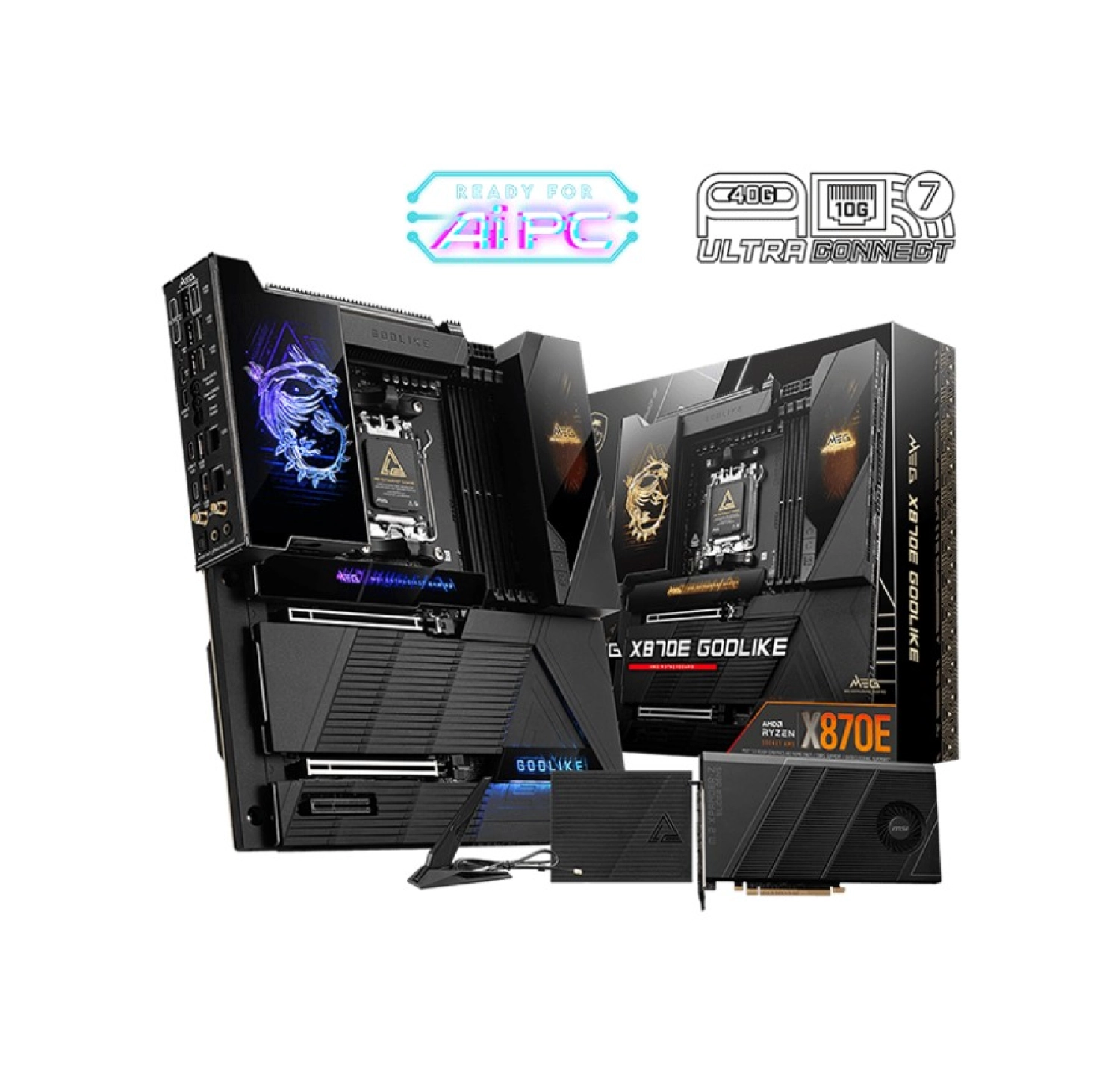 Msi Mb Meg X870E Godlıke Am5 Ddr5 9000Mhz(Oc) Usb4 7X M.2 2X Dp 1X10G, 1X 5G Lan Wıfı 7 Rgb Atx ürün görseli