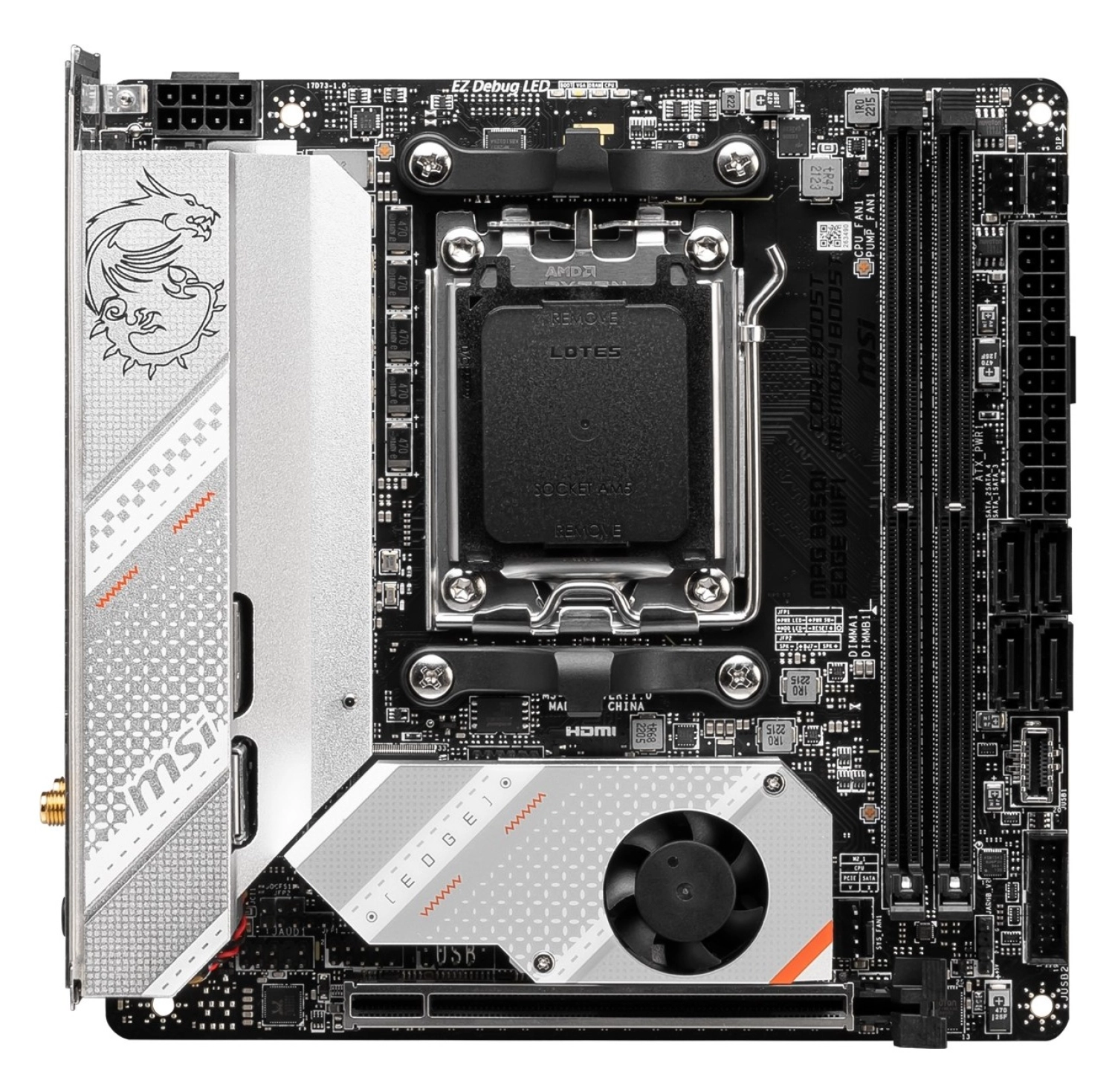 Msi Mb Mpg B650I Edge Wifi Am5 Ddr5 7200Mhz(Oc) Hdmi M.2 Usb3.2 2.5G Lan Wifi 6E Mini-Itx ürün görseli