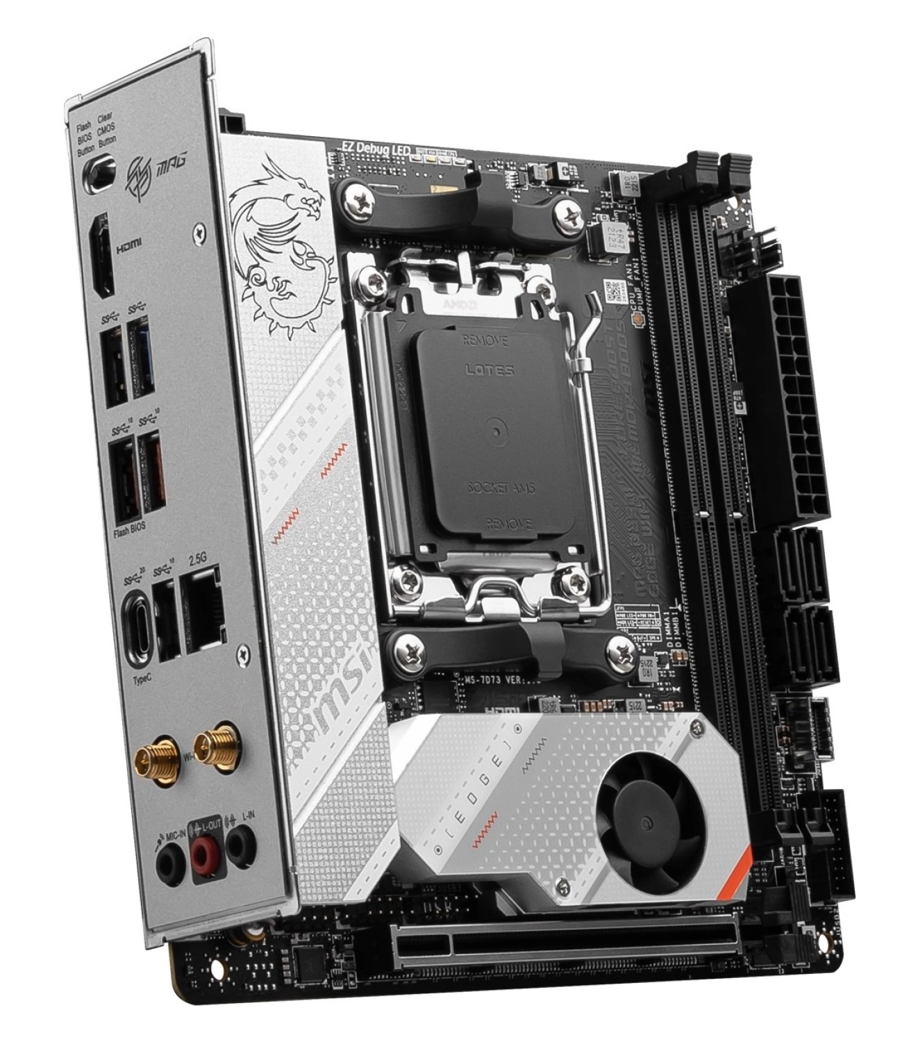 Msi Mb Mpg B650I Edge Wifi Am5 Ddr5 7200Mhz(Oc) Hdmi M.2 Usb3.2 2.5G Lan Wifi 6E Mini-Itx - Görsel 4