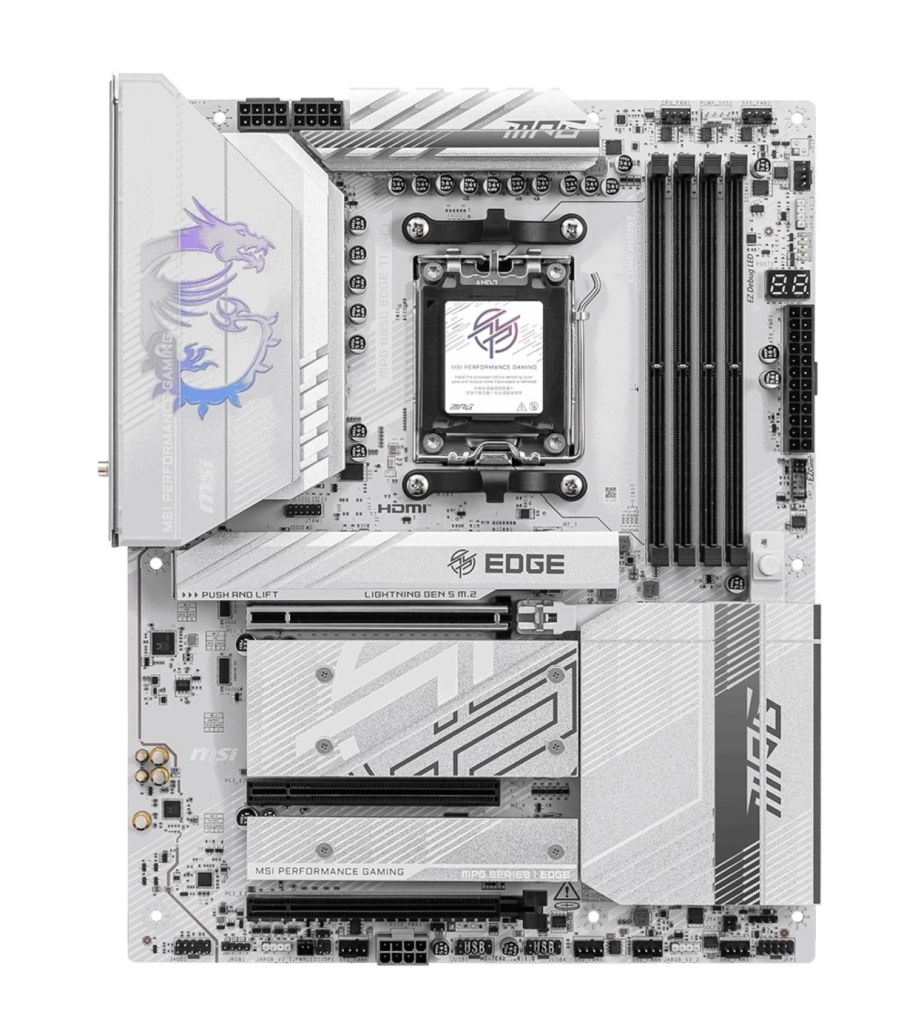 Msi Mb Mpg B850 Edge Tı Wıfı Am5 Ddr5 8400Mhz(Oc) Hdmi 4X M.2 Usb 10Gbs 5G Lan Wı-Fı 7 Atx - Görsel 4