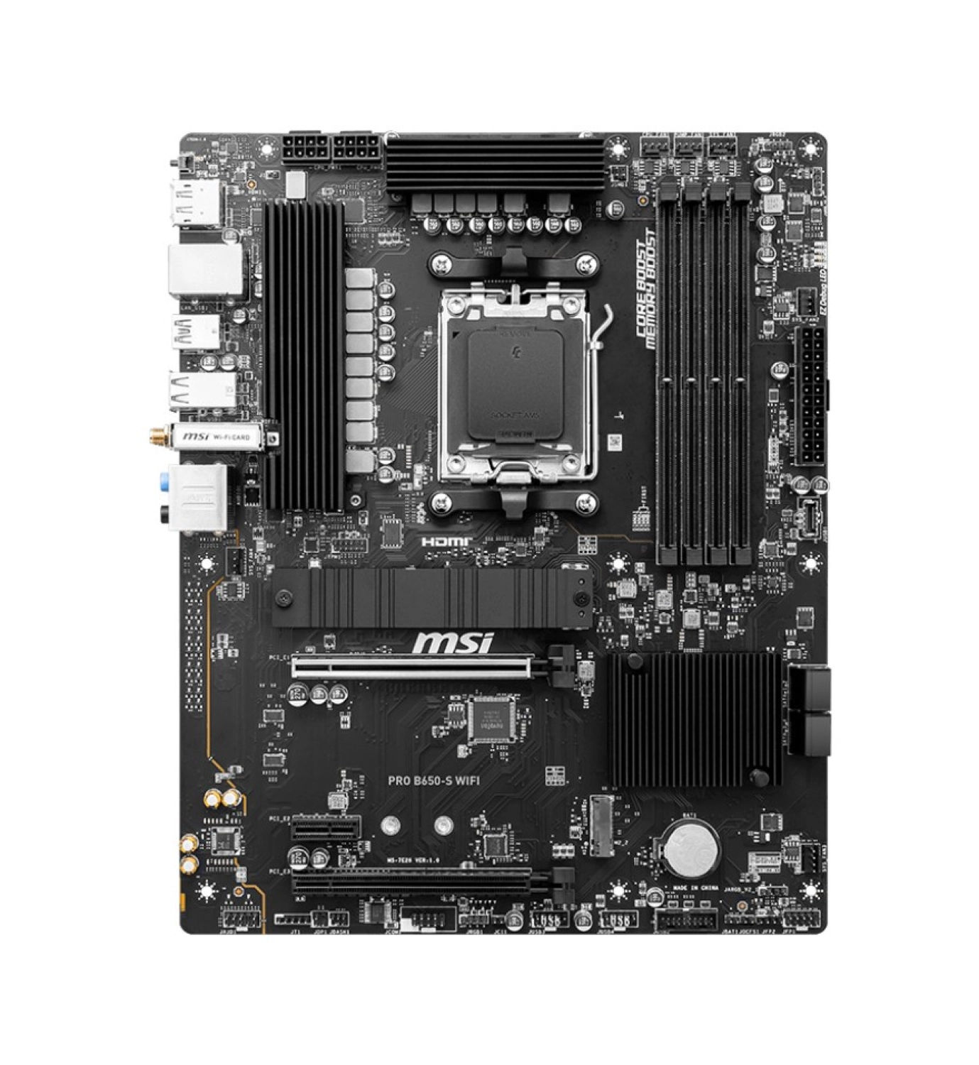 Msi Mb Pro B650-S Wifi Am5 Ddr5 7200Mhz(Oc) Hdmi Dp M.2 Usb3.2 2.5G Lan Wi-Fi 6E Atx - Görsel 2