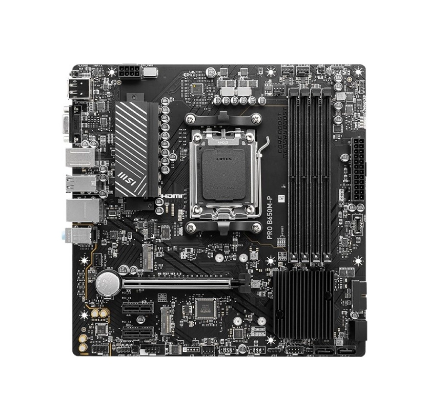 Msi Mb Pro B650M-P Am5 Ddr5 6000Mhz(Oc) Hdmi Dp Vga 2X M.2 Usb3.2 2.5G Lan Matx - Görsel 4