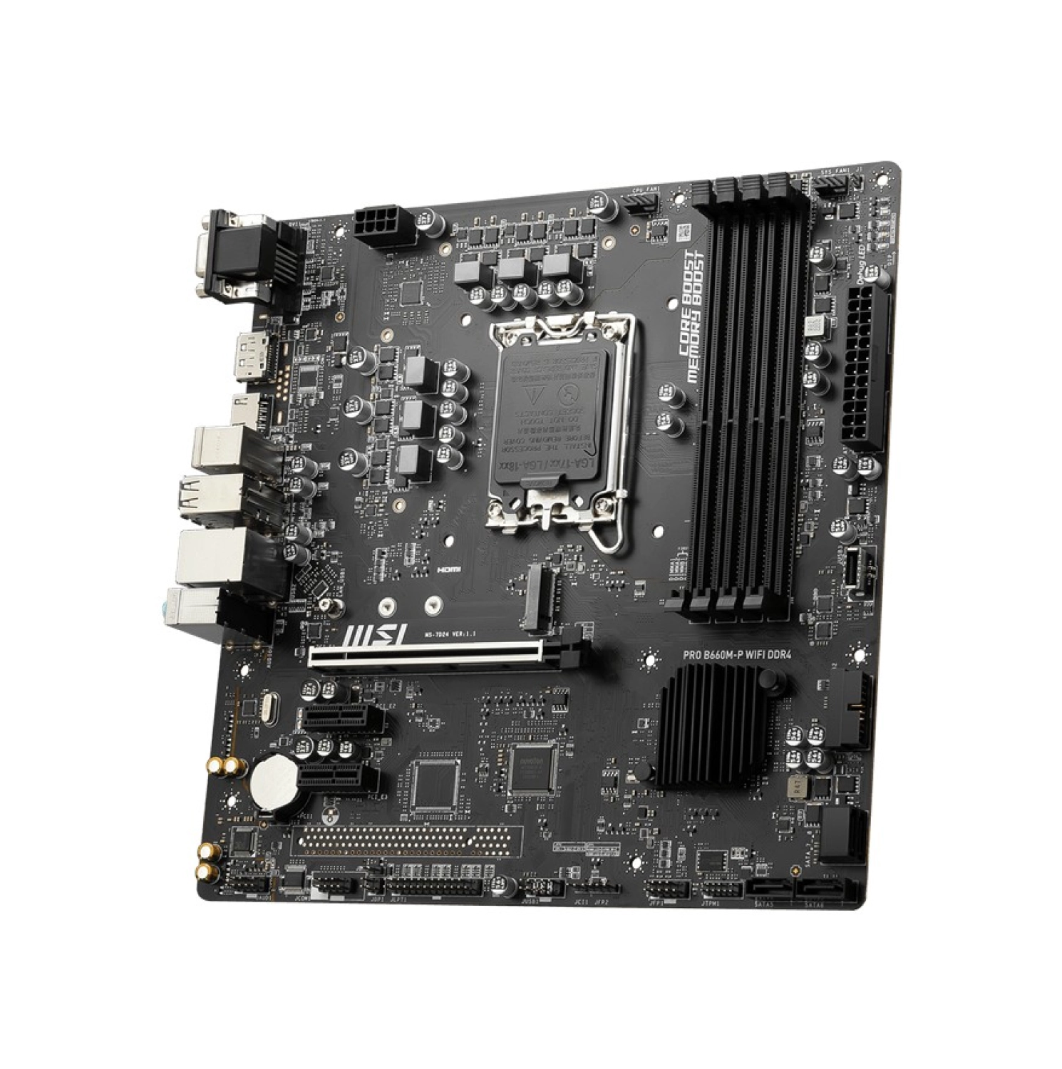 Msi Mb Pro B660M-P Wıfı Ddr4 Soket 1700 Ddr4 4600(Oc) Pcı-E Gen 4 ,Hdmı Vga Dp M.2 Usb3.2 Matx - Görsel 5