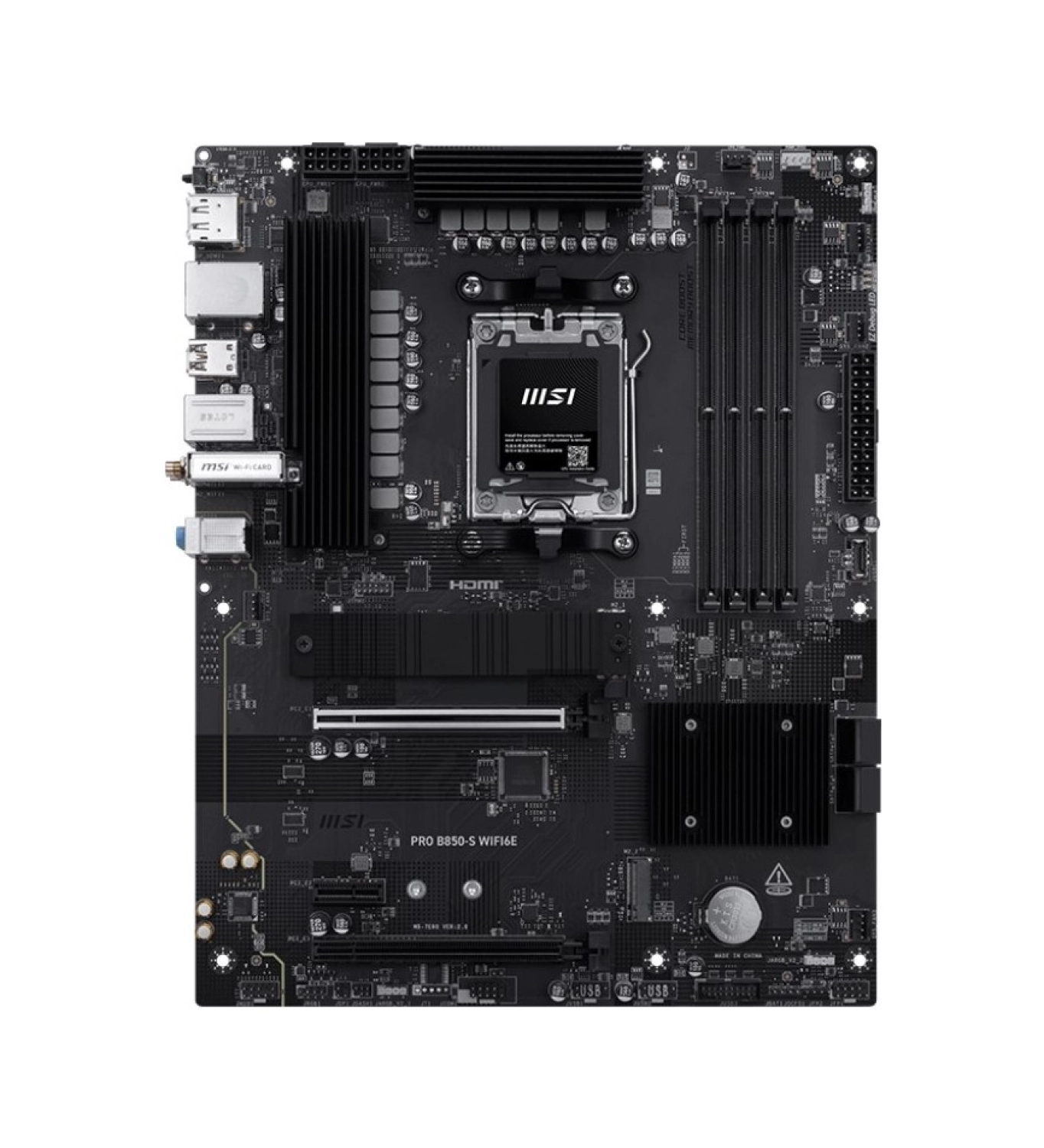 Msi Mb Pro B850-S Wifi6E Am5 Ddr5 8200Mhz(Oc) Hdmi Dp 2X M.2 Usb 10Gbs 2,5G Lan Wi-Fi 6E Atx ürün görseli