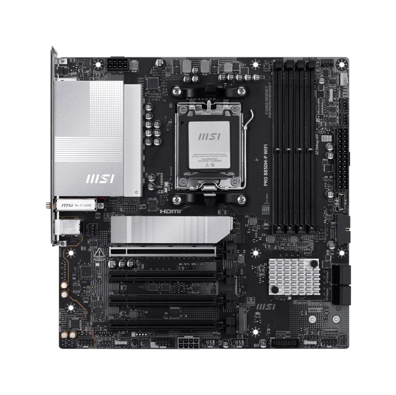 Msi Mb Pro B850M-P Wıfı Am5 Ddr5 8200Mhz(Oc) Hdmi Dp 3X M.2 Usb 10Gbs 5G Lan Wı-Fı 7 Matx - Görsel 2