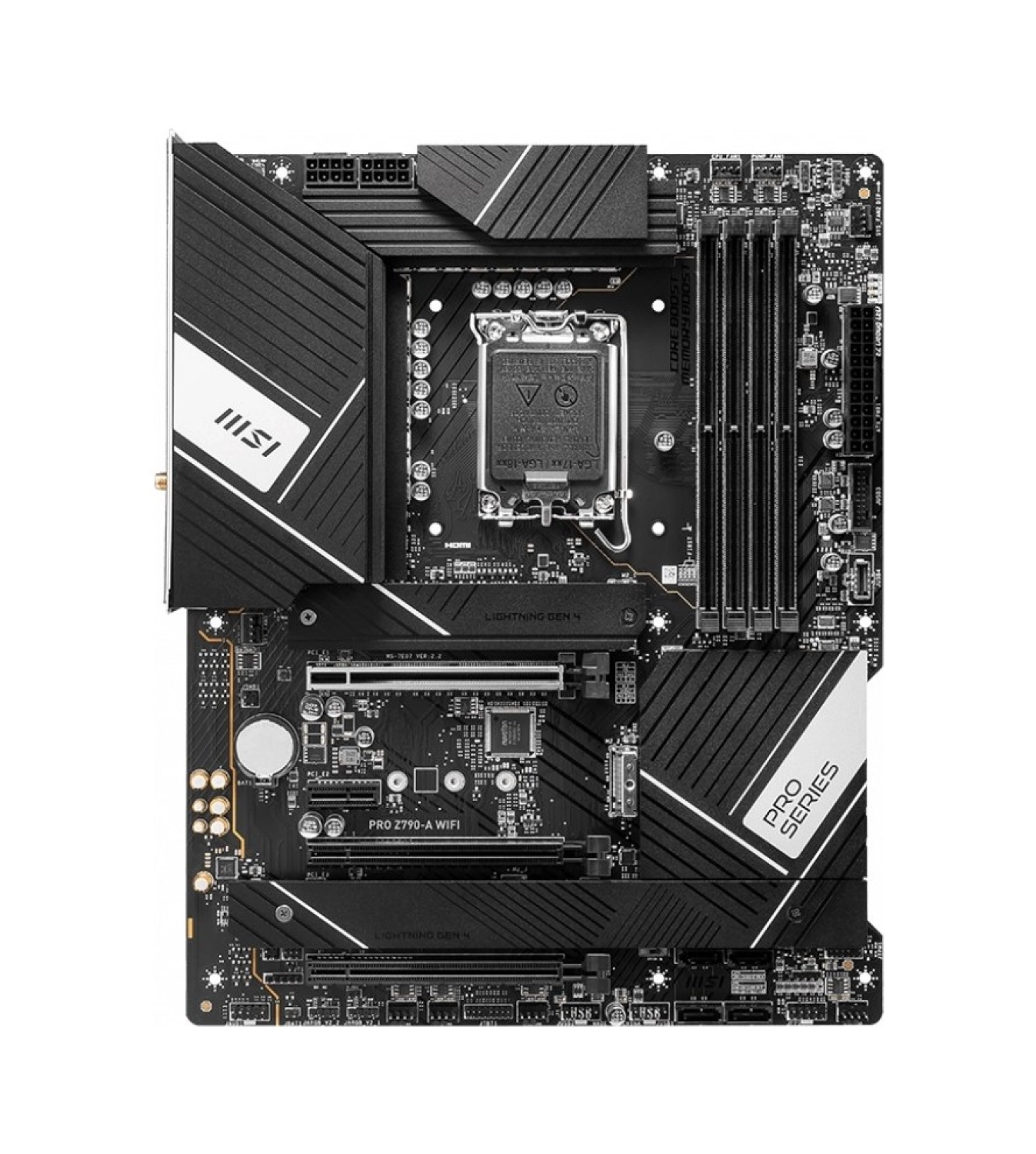 Msi Mb Pro Z790-A Wifi Soket 1700 Ddr5 7200Mhz(Oc) Pci-E Gen5 M.2 Usb3.2 Dp Hdmi 1X2.5G Lan Wi-Fi 6E Atx Anakart ürün görseli