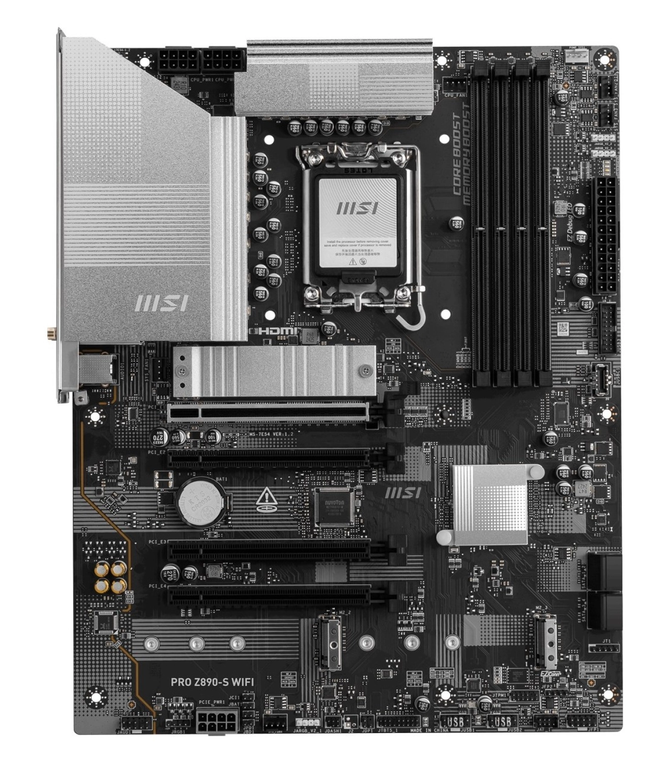 Msi Mb Pro Z890-S Wıfı Pz Soket 1851 Ddr5 8800Mhz(Oc) Usb 20Gbps 3Xm.2 1Xtb4 Hdmi Dısplay 2.5G Lan Wıfı7 Atx - Görsel 2