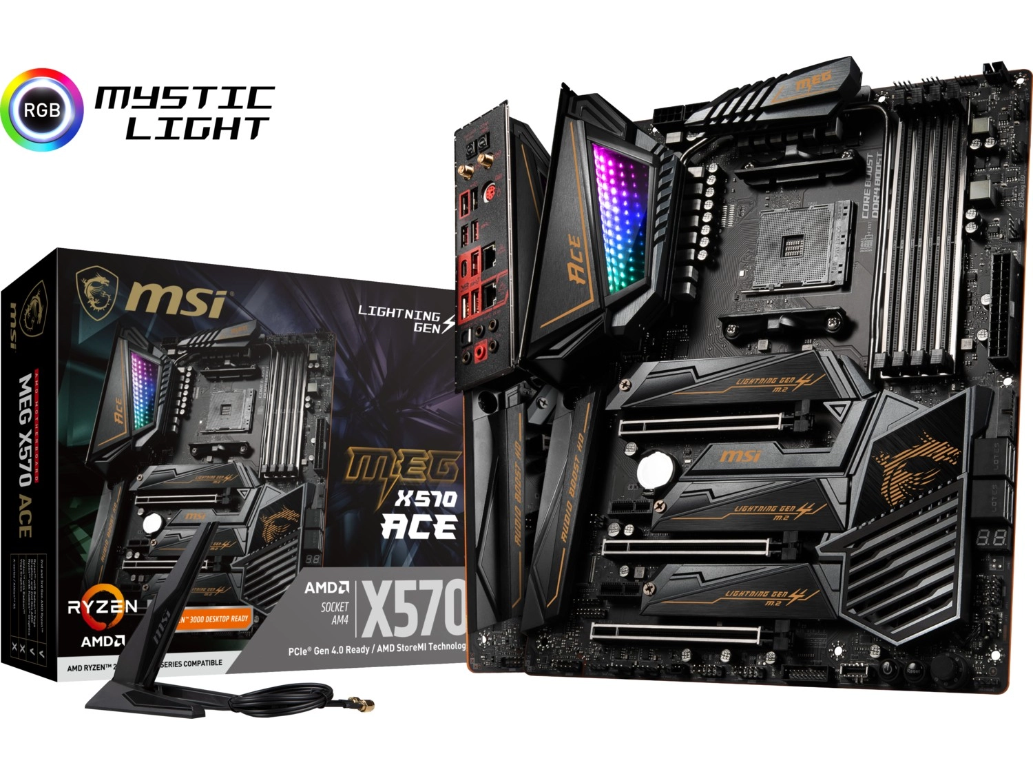 Msi Meg X570 Ace Am4 Ddr4 4600 Mhz (Oc) 3 X M.2 Usb 3.2 Wifi 2X Lan Rgb Atx Anakart - Görsel 4
