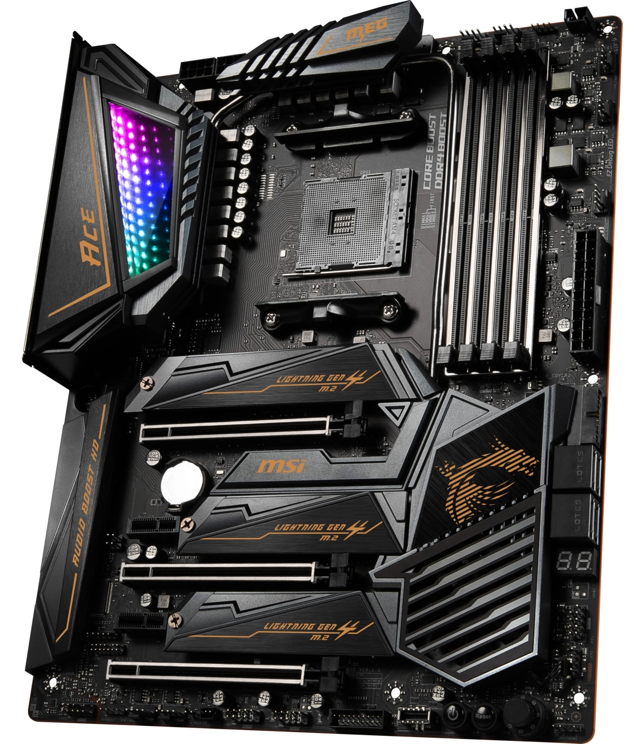 Msi Meg X570 Ace Am4 Ddr4 4600 Mhz (Oc) 3 X M.2 Usb 3.2 Wifi 2X Lan Rgb Atx Anakart - Görsel 2