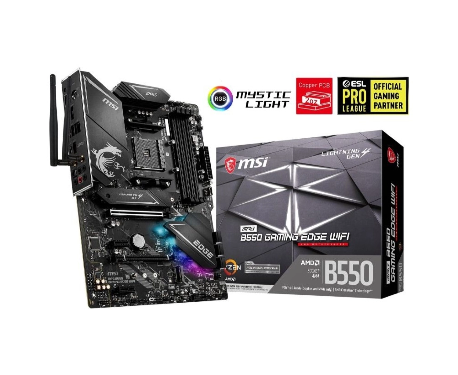Msi Mpg B550 Gaming Edge Wifi Am4 Ddr4 5100(Oc) Hdmi Dp M.2 Usb3.2 Wifi Rgb Atx Anakart - Görsel 4