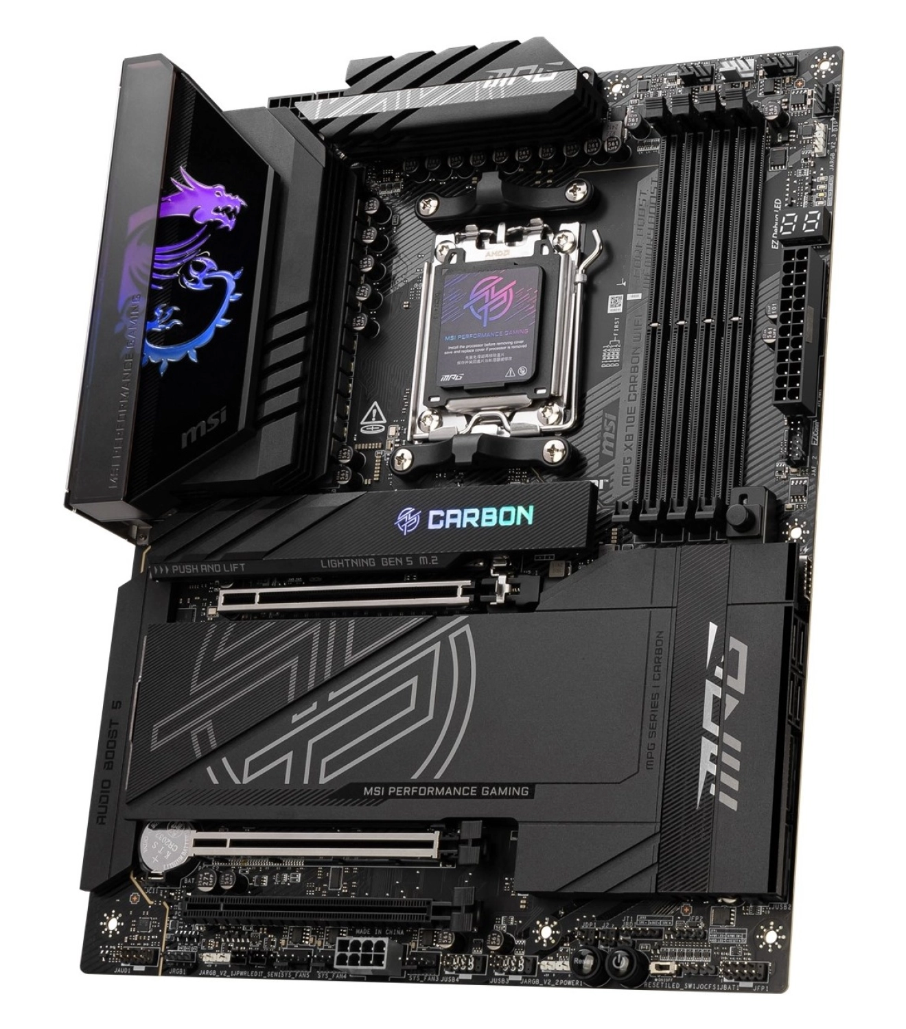 Msi Mpg X870E Carbon Wıfı Am5 Ddr5 8400Mhz(Oc) Usb4 4X M.2 Hdmi 5G Lan 2.5G Lan Wıfı 7 Rgb Atx - Görsel 2