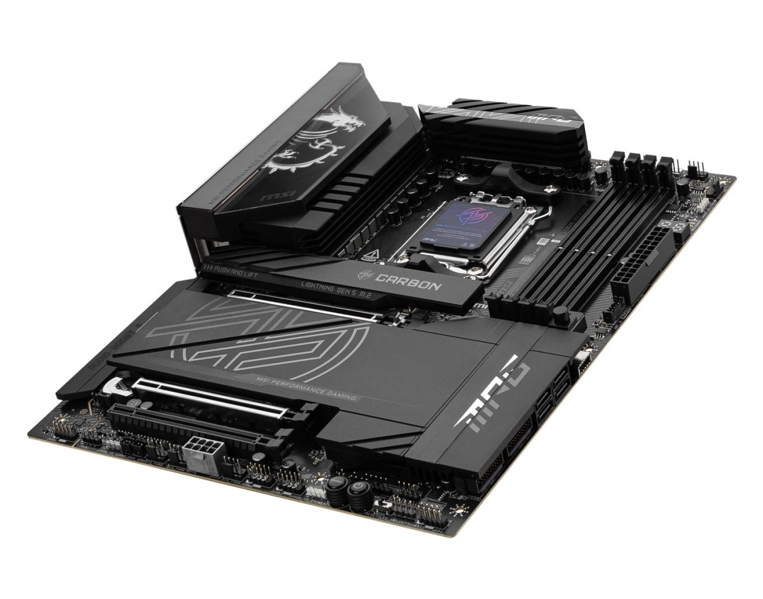 Msi Mpg X870E Carbon Wıfı Am5 Ddr5 8400Mhz(Oc) Usb4 4X M.2 Hdmi 5G Lan 2.5G Lan Wıfı 7 Rgb Atx - Görsel 3