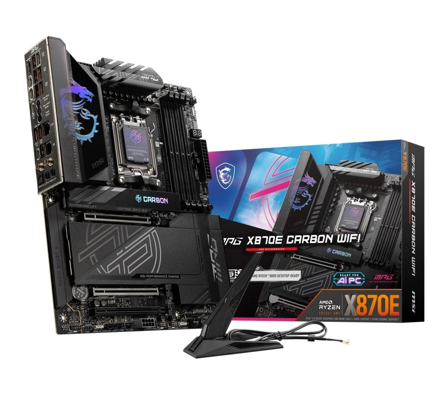 Msi Mpg X870E Carbon Wıfı Am5 Ddr5 8400Mhz(Oc) Usb4 4X M.2 Hdmi 5G Lan 2.5G Lan Wıfı 7 Rgb Atx - Görsel 5