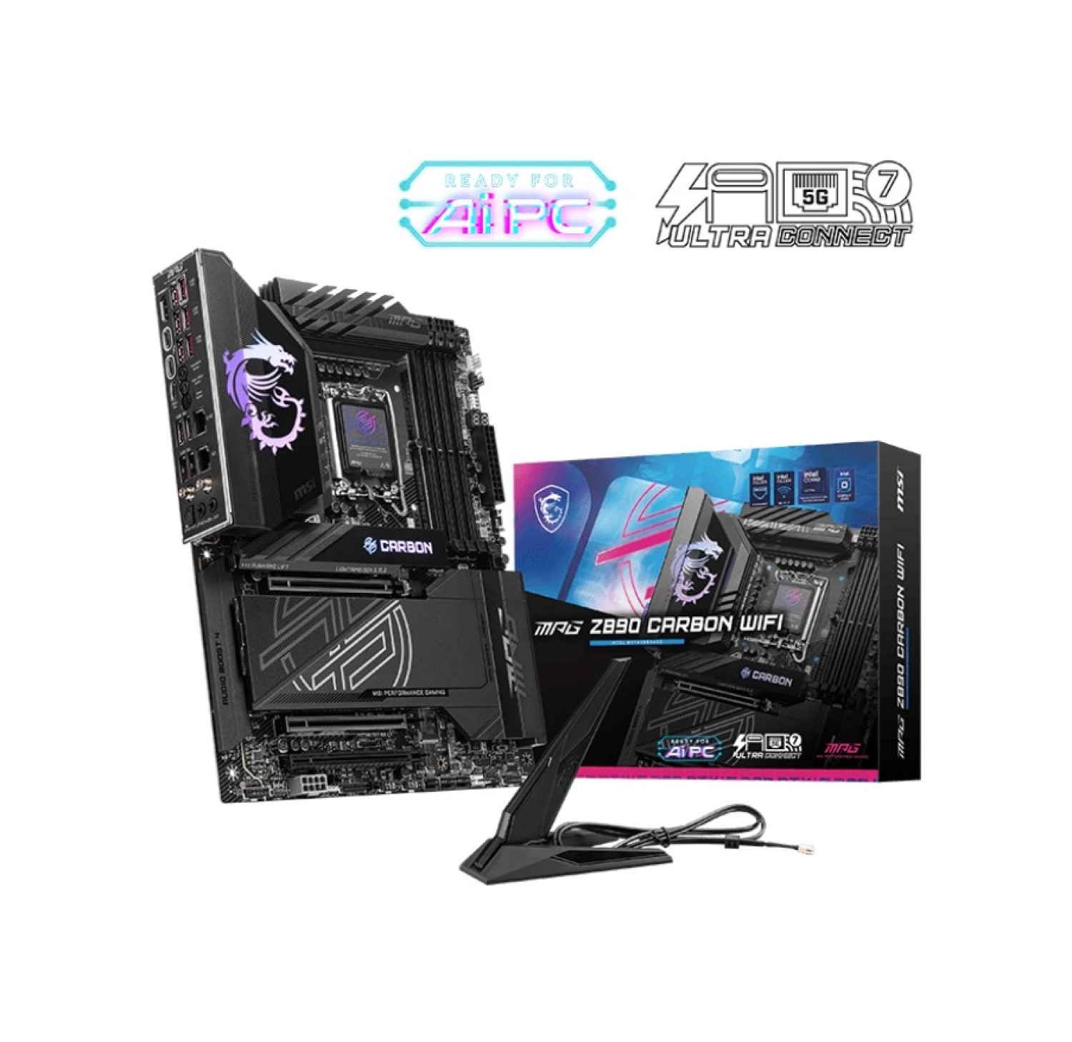 Msi Mpg Z890 Carbon Wıfı Soket 1851 Ddr5 9200Mhz(Oc) Usb 20Gbps 5Xm.2 2Xtb4 Hdmi Dısplay 1X5G 1X 2,5 Lan Wıfı 7 Atx - Görsel 3