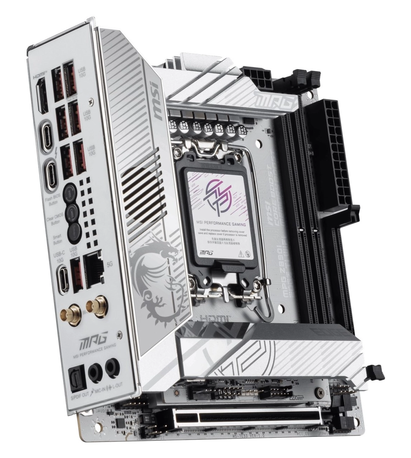 Msi Mpg Z890I Edge Ti Wifi 8600Mhz (Oc) Ddr5 Soket Lga1851 M.2 Hdmi Dp Thunderbolt Mini-Itx Anakart - Görsel 4