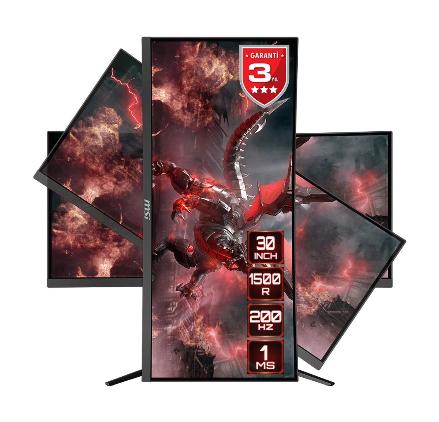 Msi Optix Mag301Cr2 29.5” 1Ms 200Hz Freesync Premium Va Wfhd Curved Gaming (Oyuncu) Monitör - Görsel 2