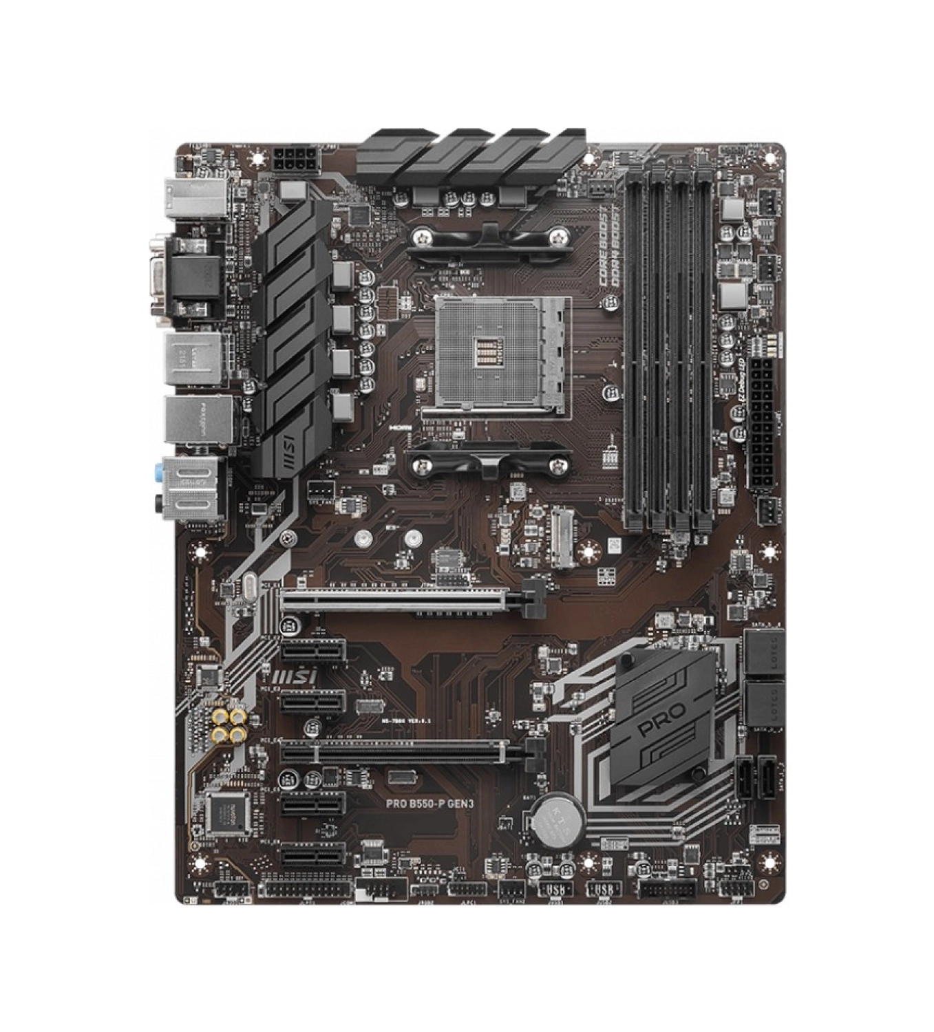 Msi Pro B550-P Gen3 Soket Amt Ddr4 4444 Pci-E Gen 4 ,M.2X1, 6X Sata 6Gbps ,2X Usb 3.2 Gen 2 10Gbps Atx Anakart - Görsel 2