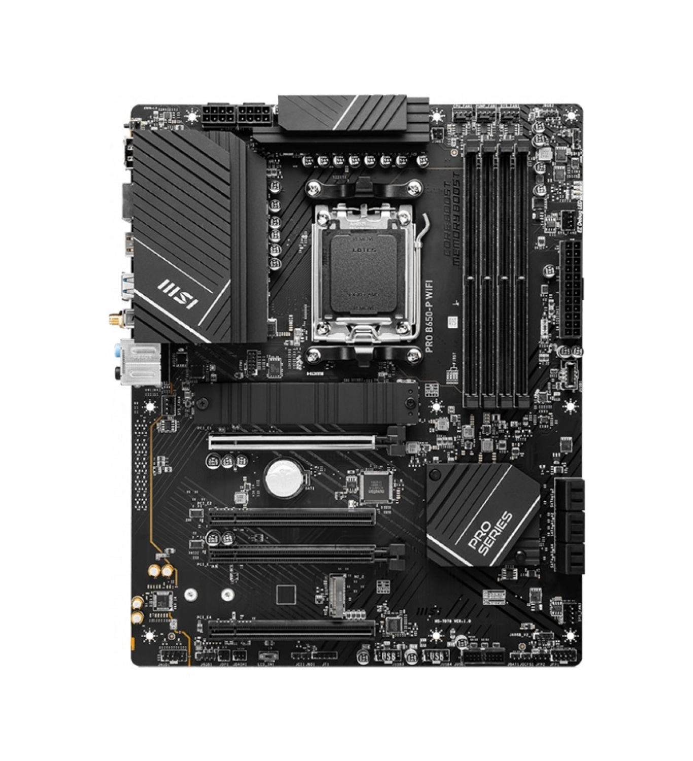 Msi Pro B650-P Wifi Am5 Ddr5 6400Mhz(Oc) Hdmi Dp M.2 Usb3.2 2.5G Lan Wifi 6E Atx ürün görseli