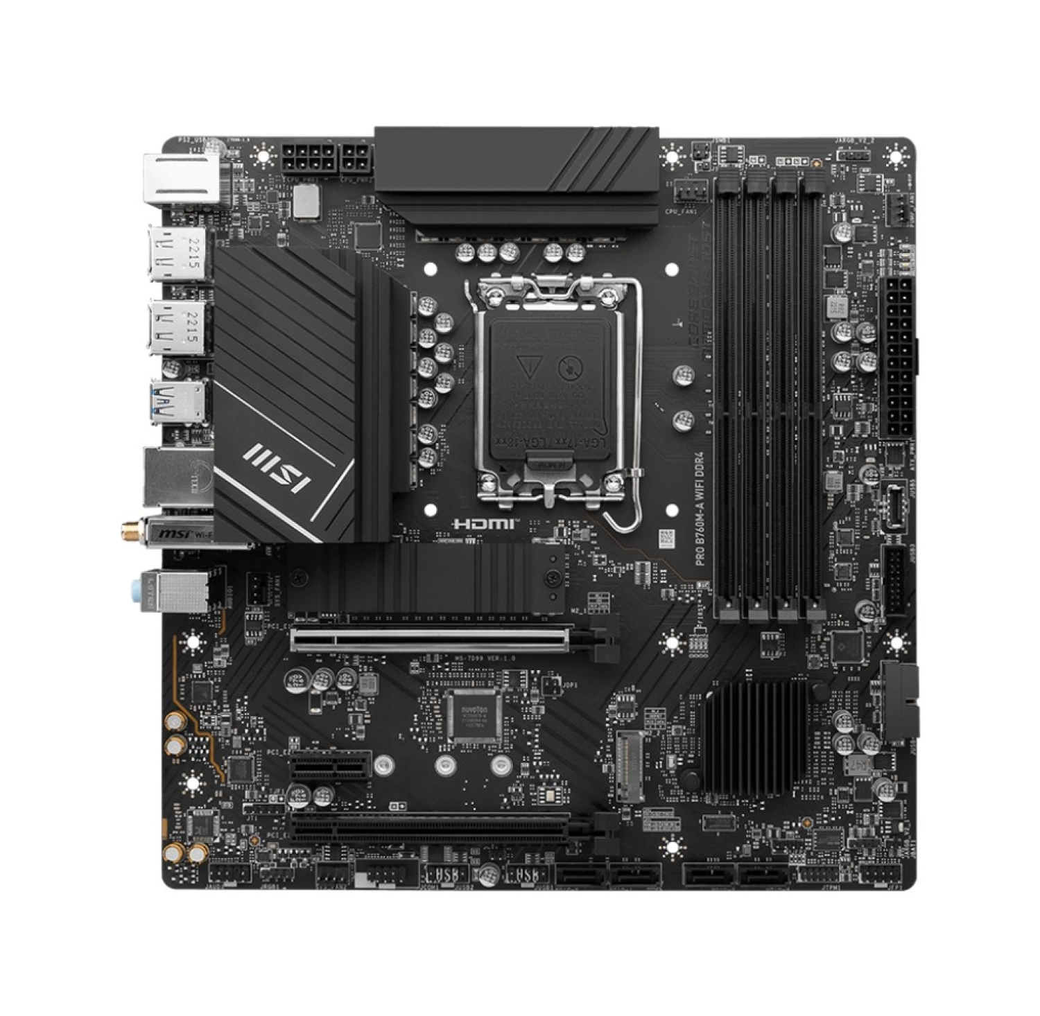 Msi Pro B760M-A Wıfı Ddr4 Soket 1700 Ddr4 5333(Oc) Pcı-E ,M.2 Usb3.2 Hdmı,Dp 1X 2.5G Lan Wı-Fı 6E Matx - Görsel 2