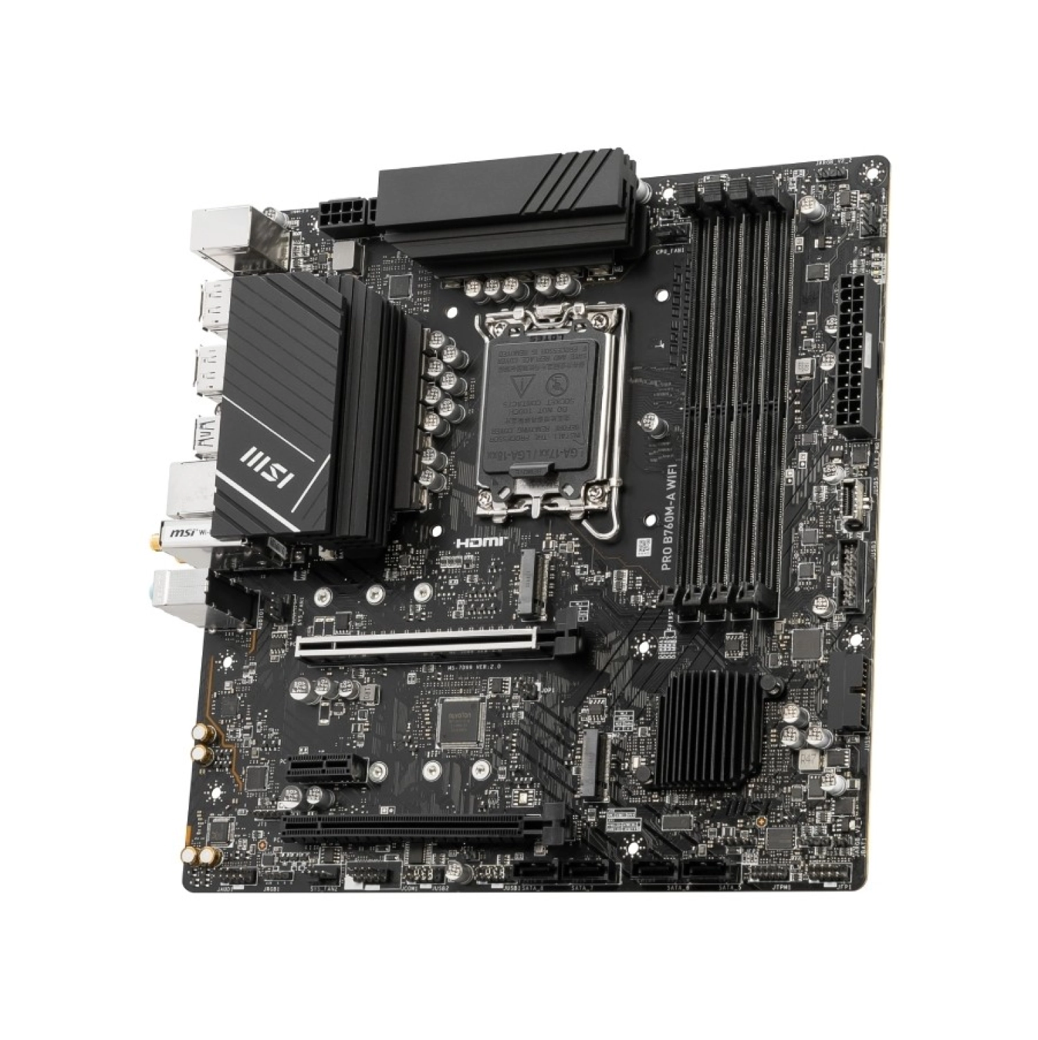 Msi Pro B760M-A Wifi Soket 1700 Ddr5 6800(Oc) Pci-E ,M.2 Usb3.2 Hdmi,Dp 1X 2.5G Lan Wi-Fi 6E Matx Anakart - Görsel 3