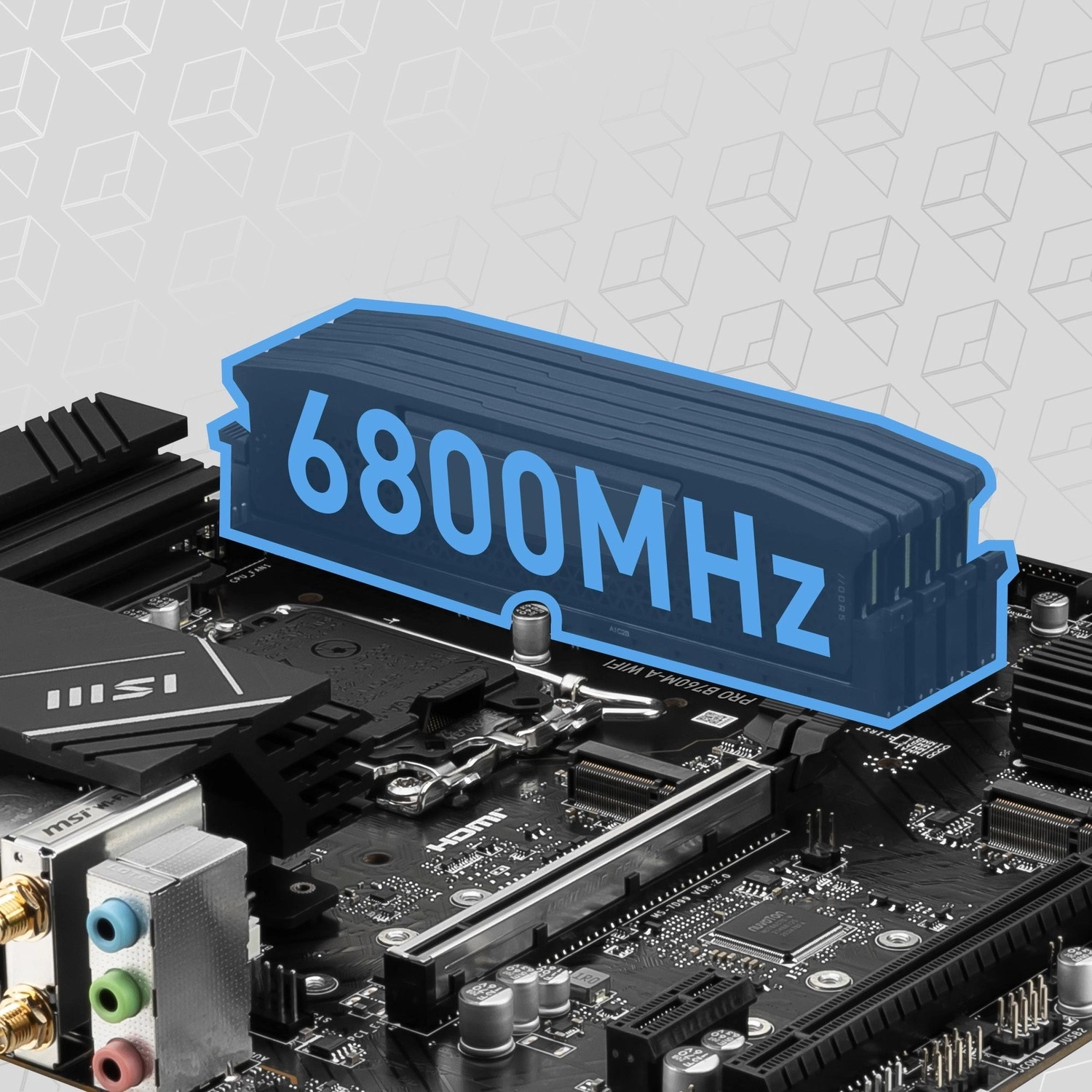 Msi Pro B760M-A Wifi Soket 1700 Ddr5 6800(Oc) Pci-E ,M.2 Usb3.2 Hdmi,Dp 1X 2.5G Lan Wi-Fi 6E Matx Anakart - Görsel 2