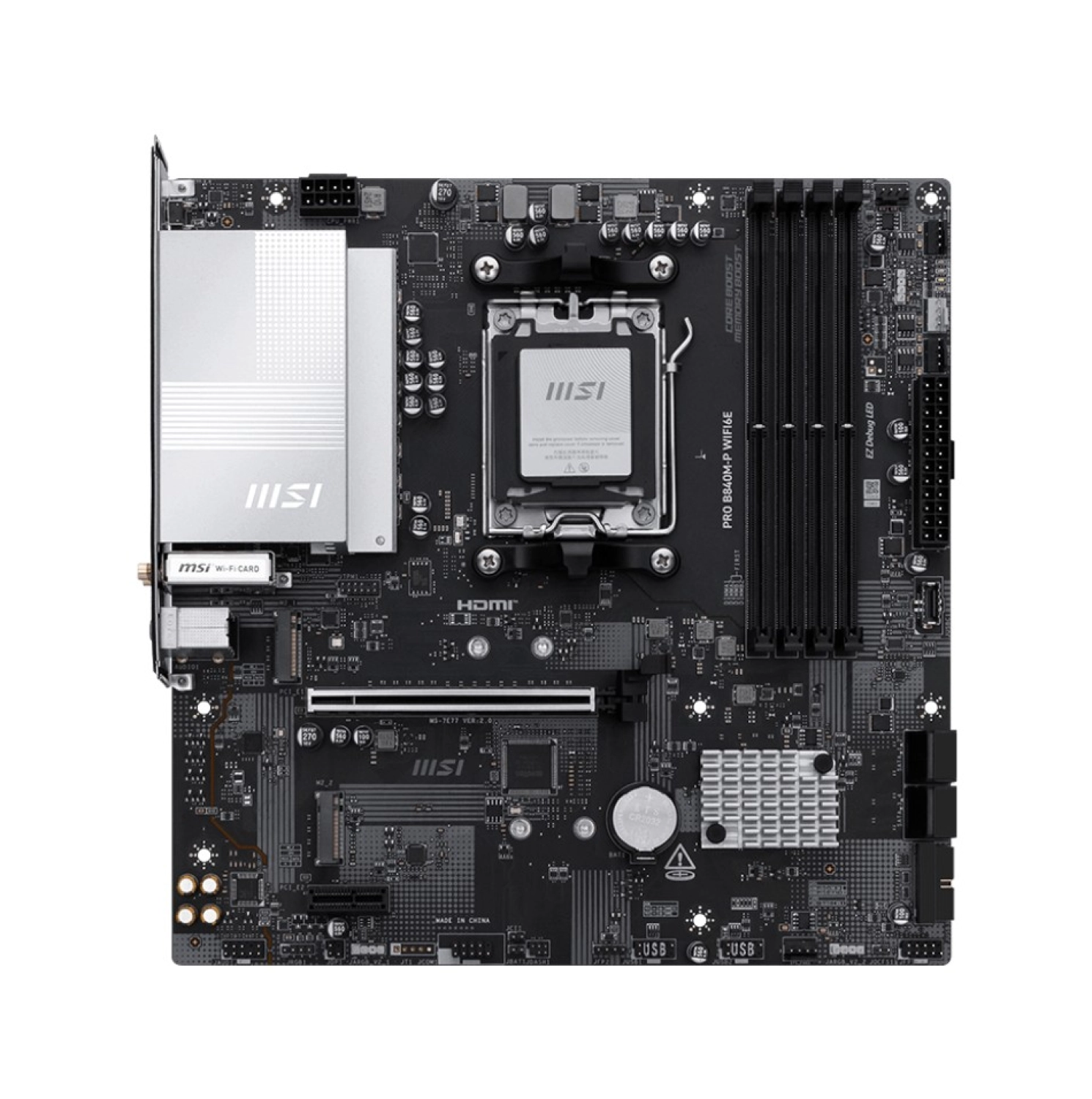 Msi Pro B840M-P Wifi6E 8000Mhz (Oc) Ddr5 Soket Am5 M.2 Hdmi Matx Anakart ürün görseli