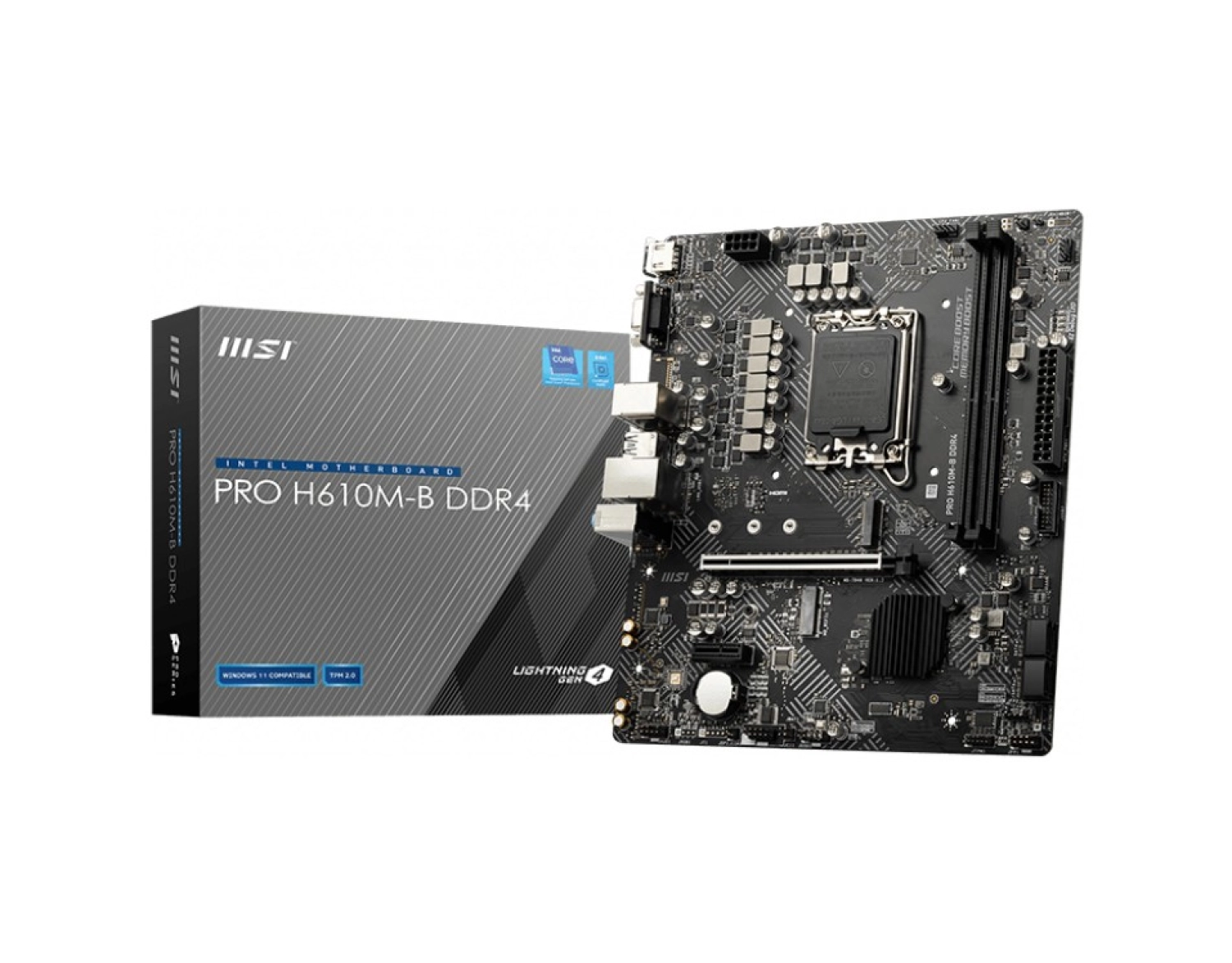 Msi Pro H610M-B Ddr4 Soket 1700 Ddr4 3200(Oc) Pci-E Gen 4 ,M.2 Usb3.2 1X 1G Lan Matx ürün görseli