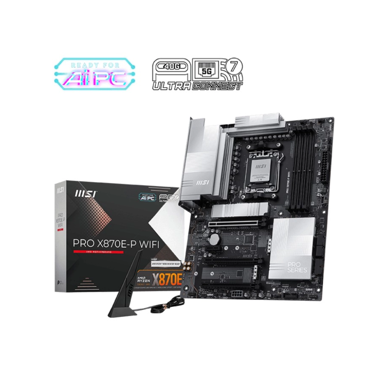 Msi Pro X870E-P Wifi 8200Mhz (Oc) Ddr5 Soket Am5 M.2 Hdmi Dp Atx Anakart ürün görseli