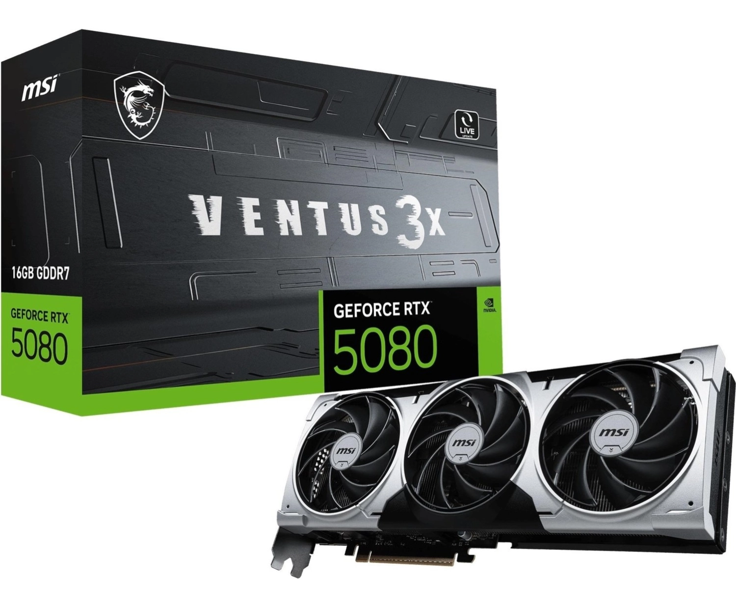 Msi Ventus 3X Plus Geforce Rtx 5080 16Gb Gddr7 256Bit Hdmı/Dp Ekran Kartı ürün görseli
