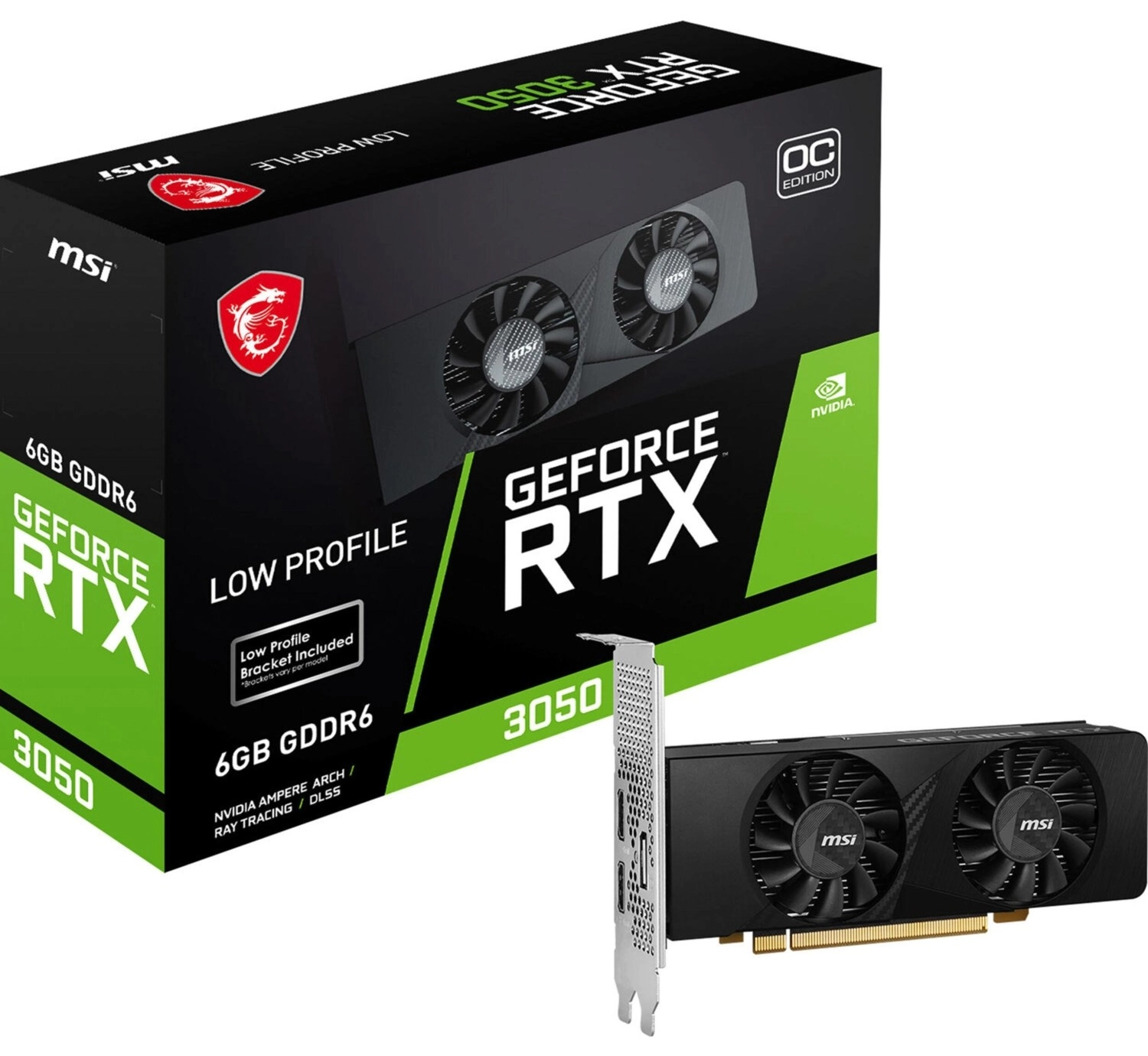 Msi Vga Geforce Rtx 3050 Lp 6G Oc Rtx3050 6Gb Gddr6 96B Dx12 Pcie 4.0 X8 ürün görseli