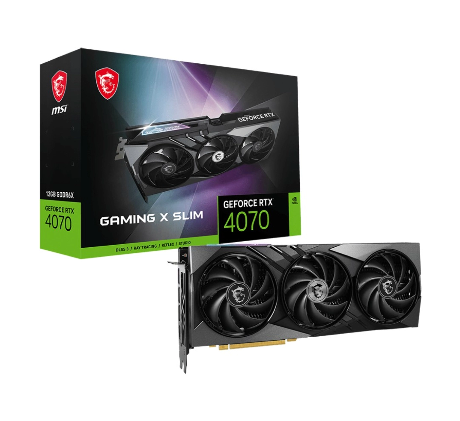 Msi Vga Geforce Rtx 4070 Gaming X Slim 12G Rtx4070 12Gb Gddr6X 192B Dx12 Pcie 4.0 X16 ürün görseli