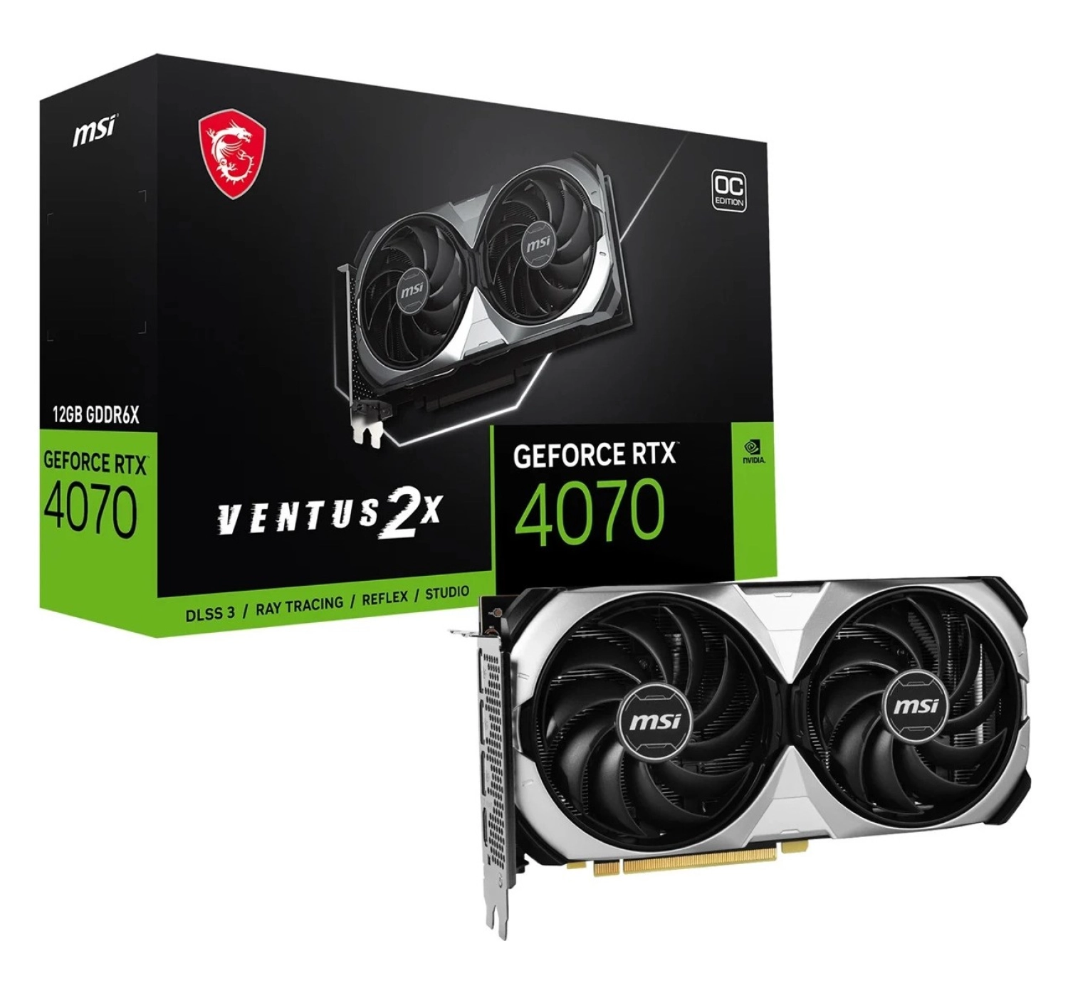 Msi Vga Geforce Rtx 4070 Ventus 2X E1 12G Oc ürün görseli